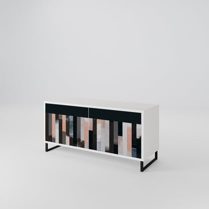 COLLAGE OF RECTANGLES Compact 2-Door TV Cabinet