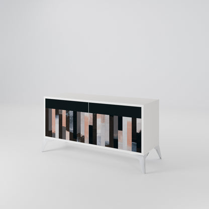 COLLAGE OF RECTANGLES Compact 2-Door TV Cabinet