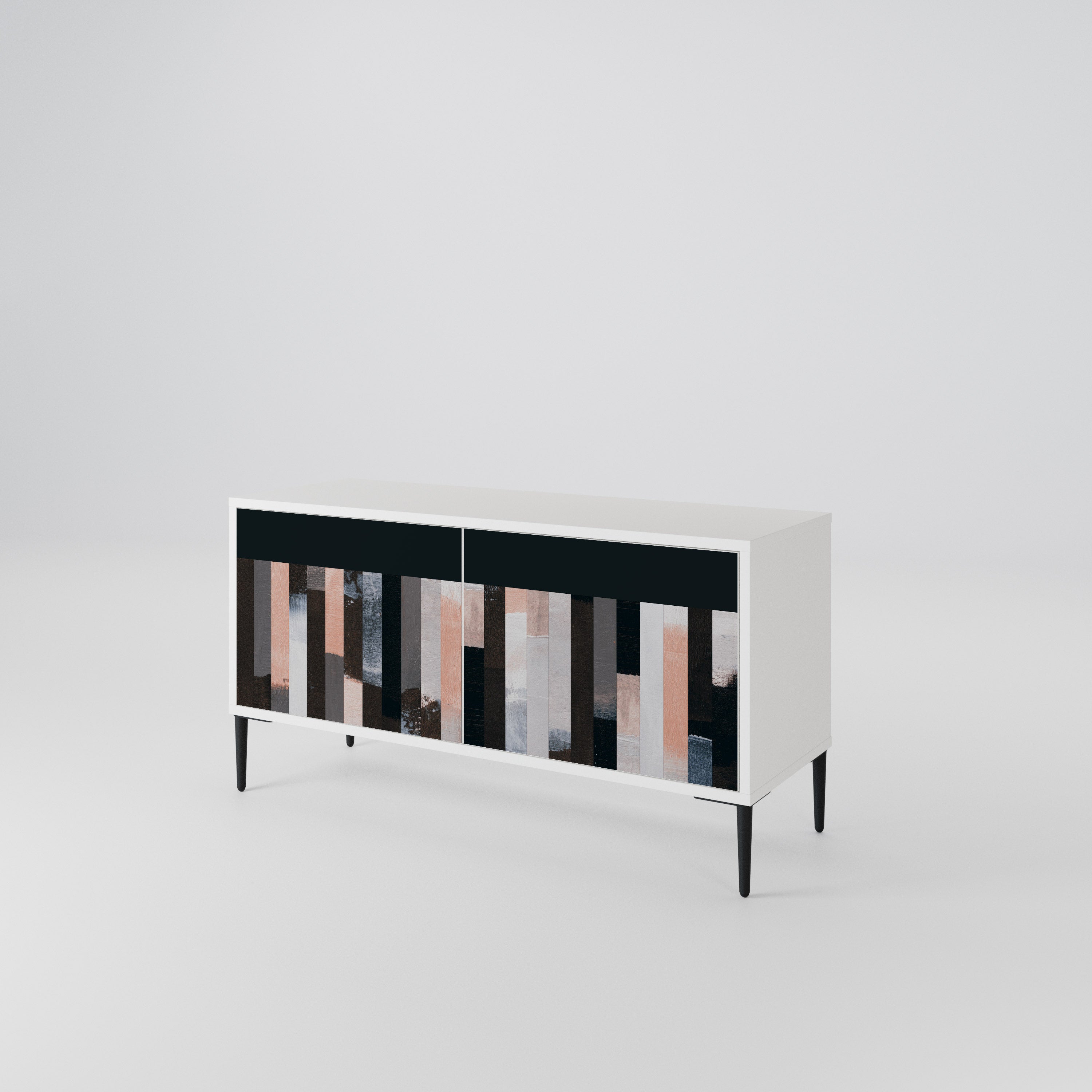 COLLAGE OF RECTANGLES Compact 2-Door TV Cabinet