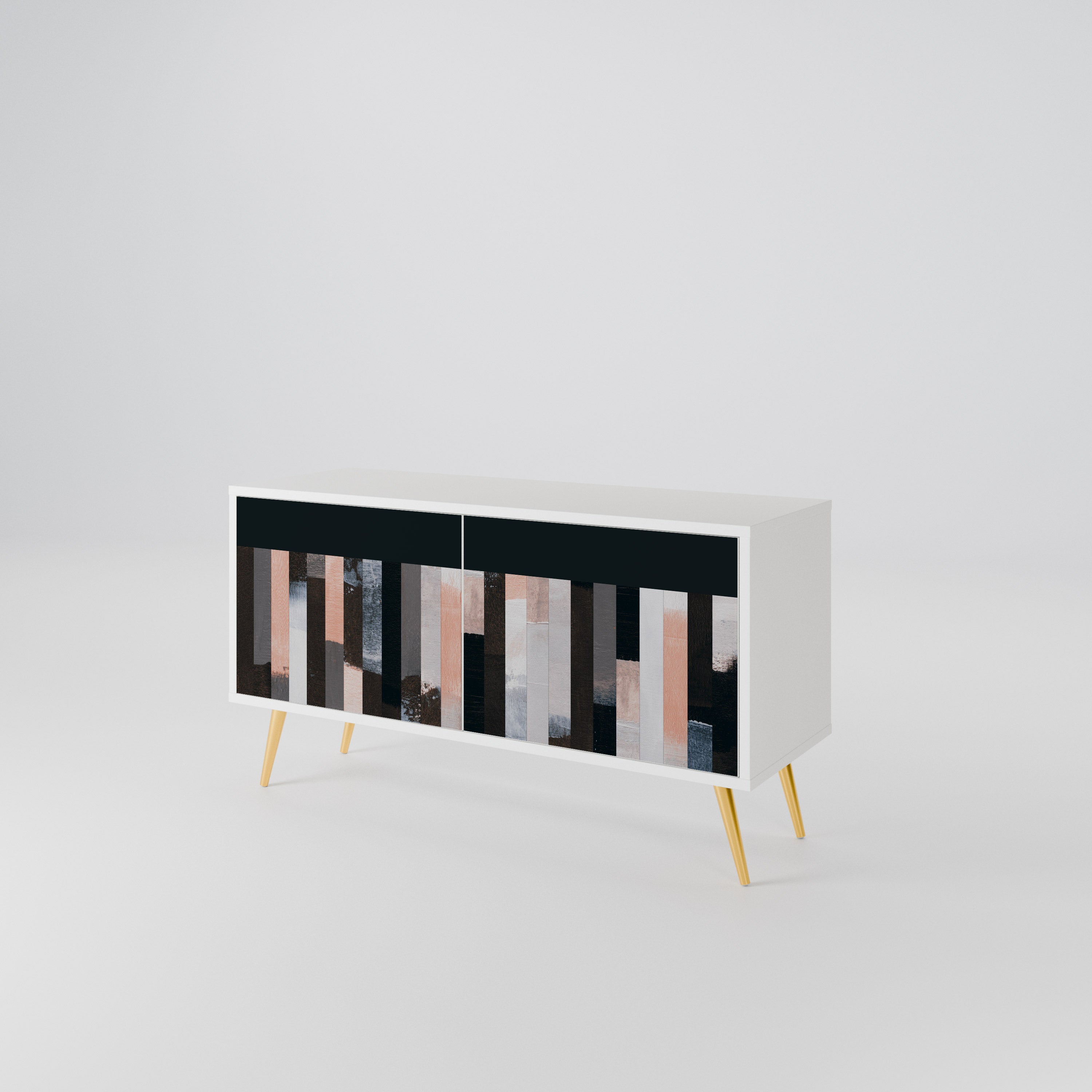 COLLAGE OF RECTANGLES Compact 2-Door TV Cabinet