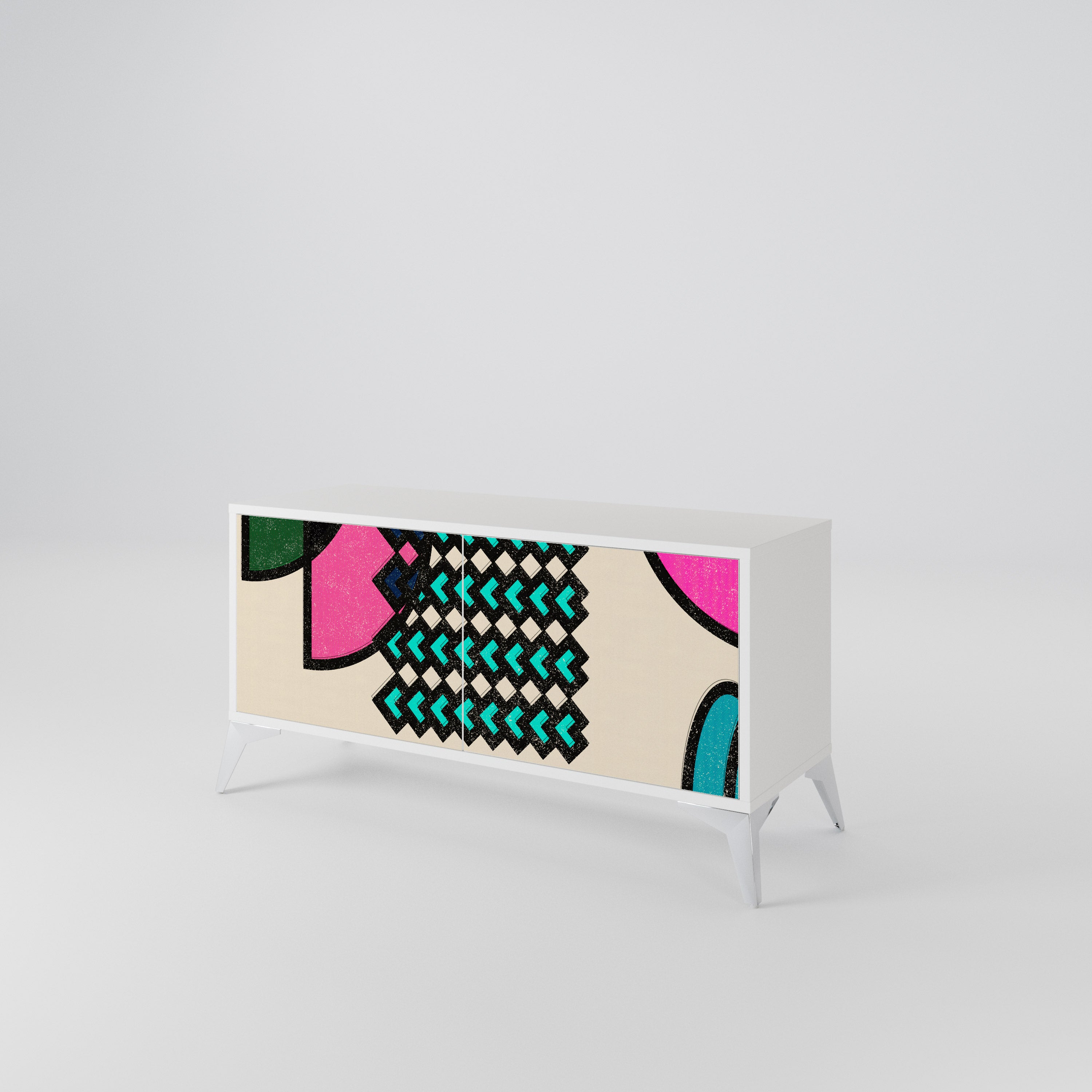 GEOMETRIC RHAPSODY Compact 2-Door TV Cabinet