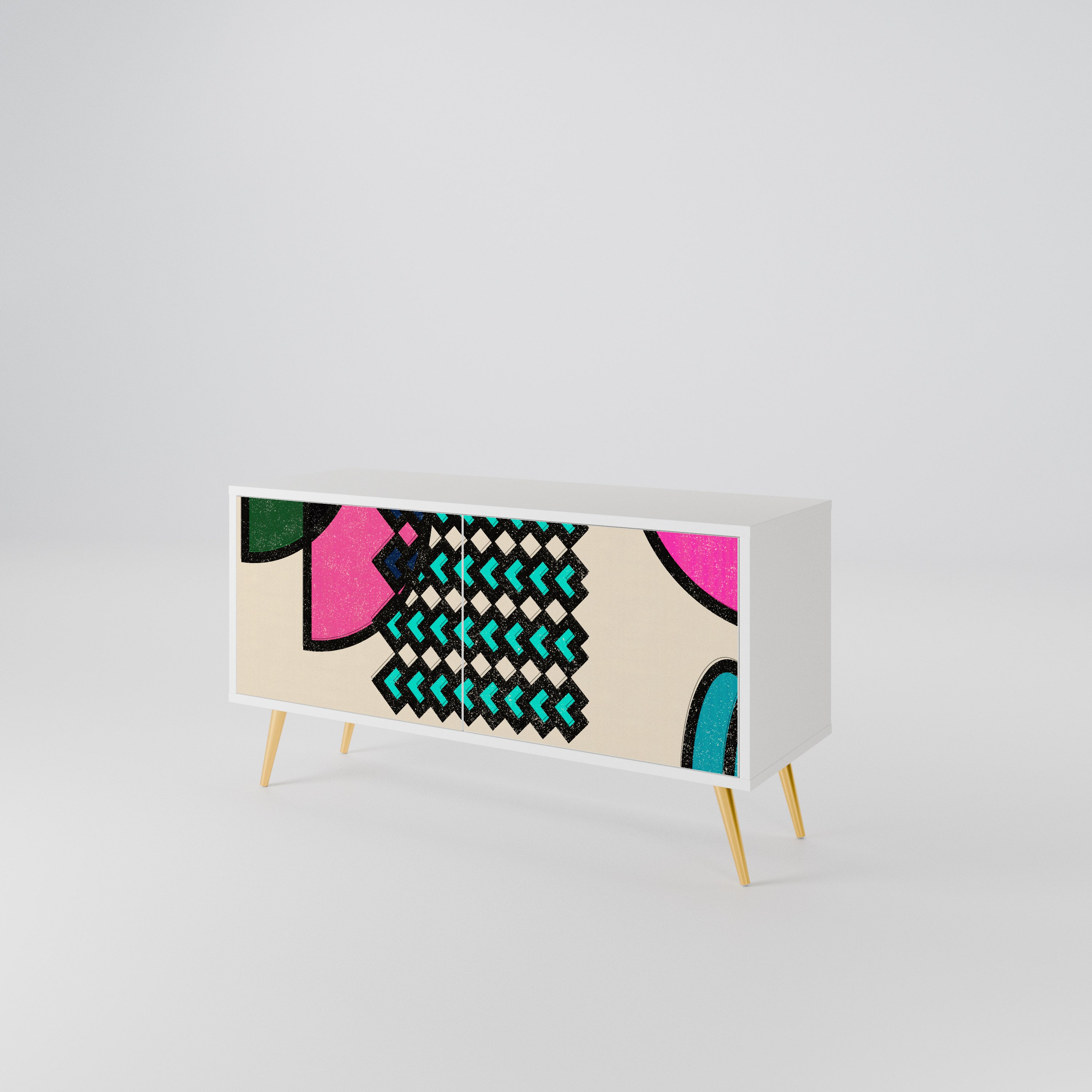 GEOMETRIC RHAPSODY Compact 2-Door TV Cabinet