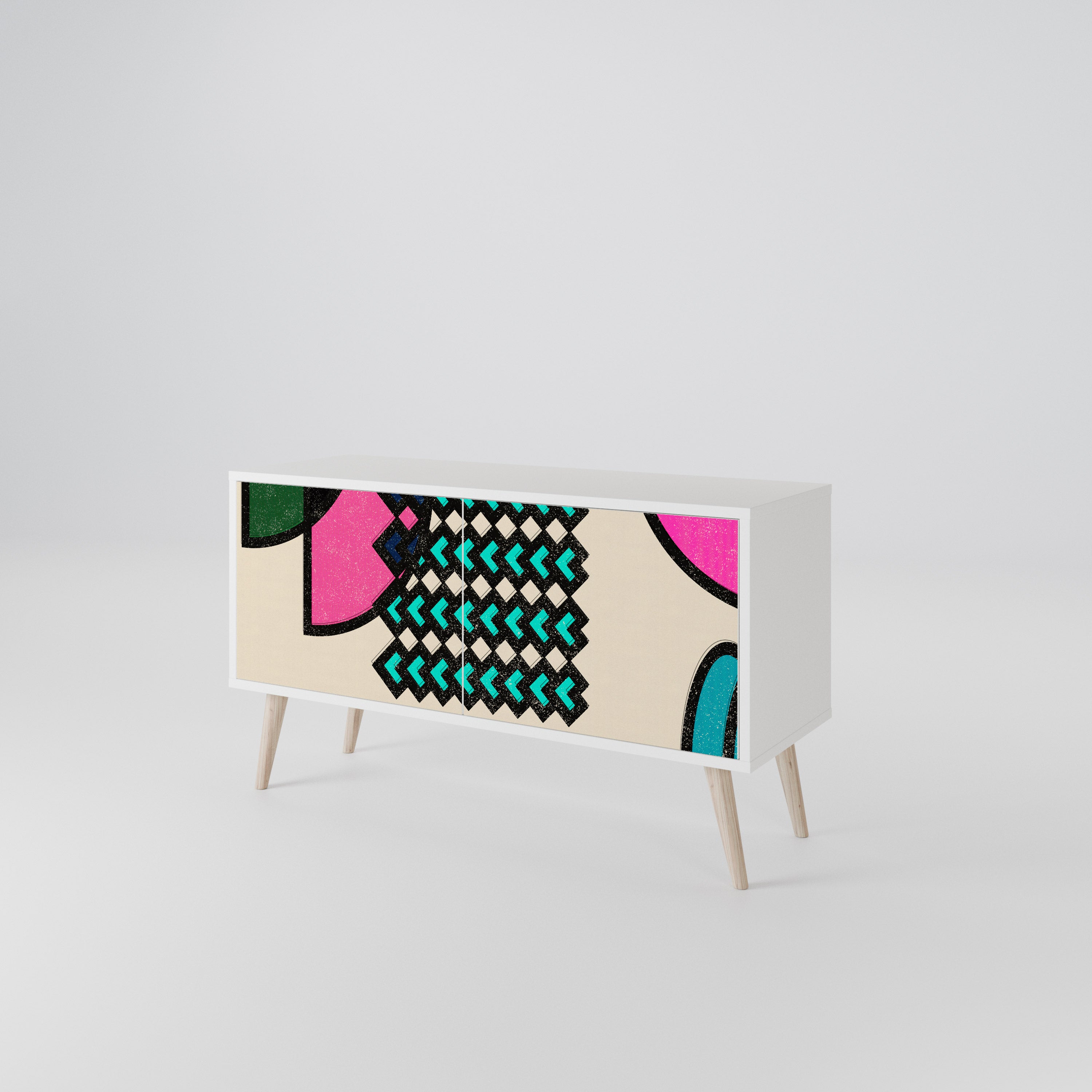 GEOMETRIC RHAPSODY Compact 2-Door TV Cabinet