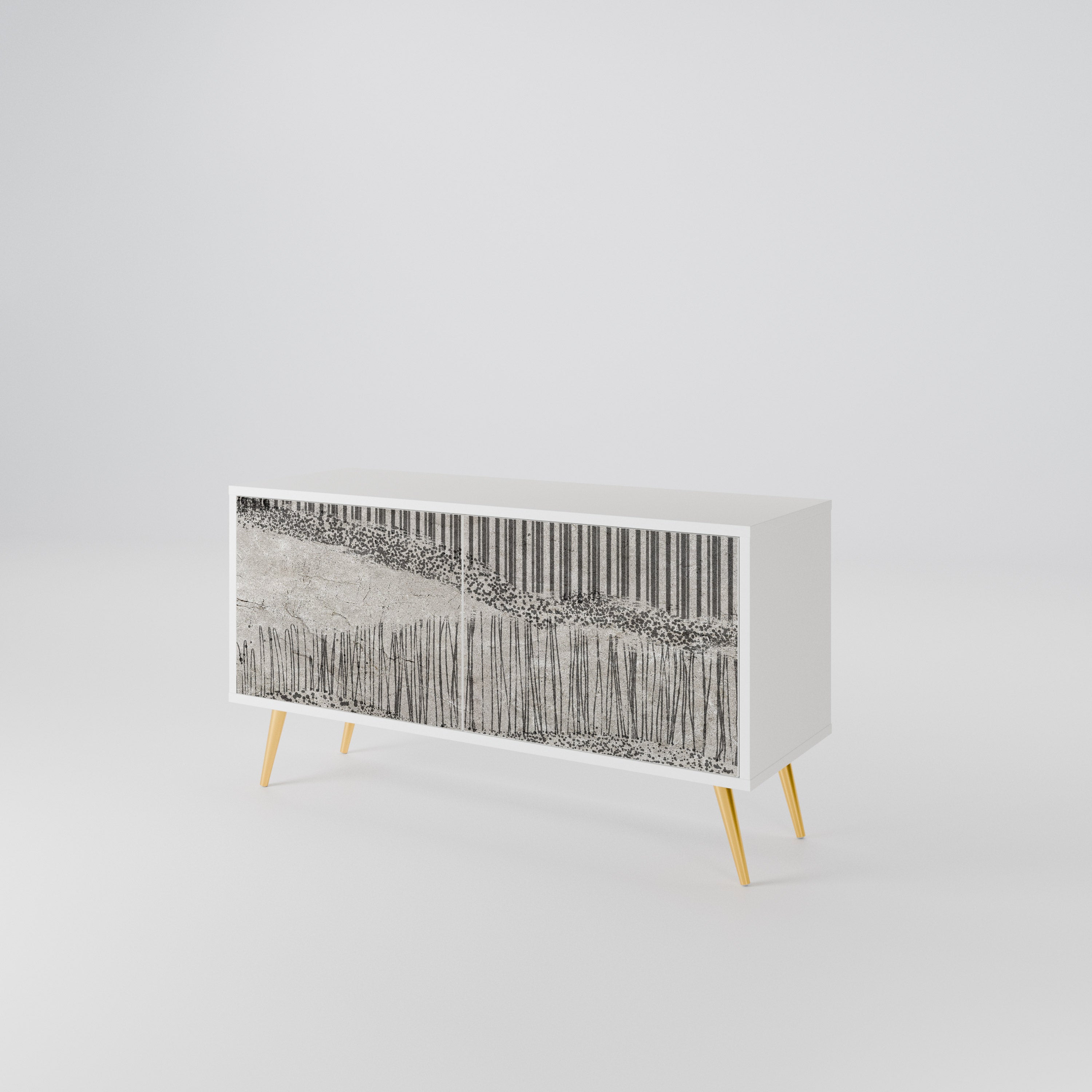 GRAIN LINES Compact 2-Door TV Cabinet