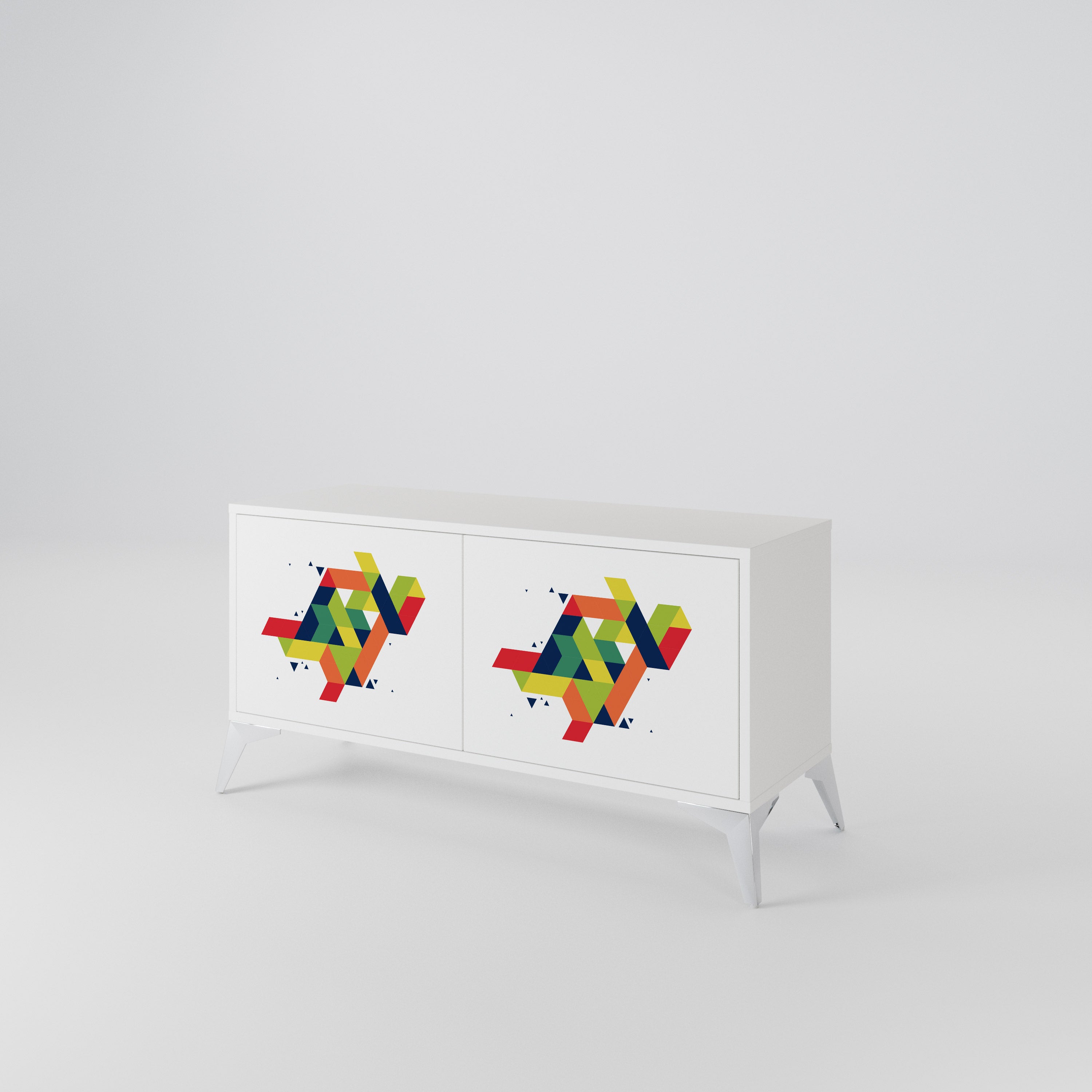FUTURE SIGN Compact 2-Door TV Cabinet