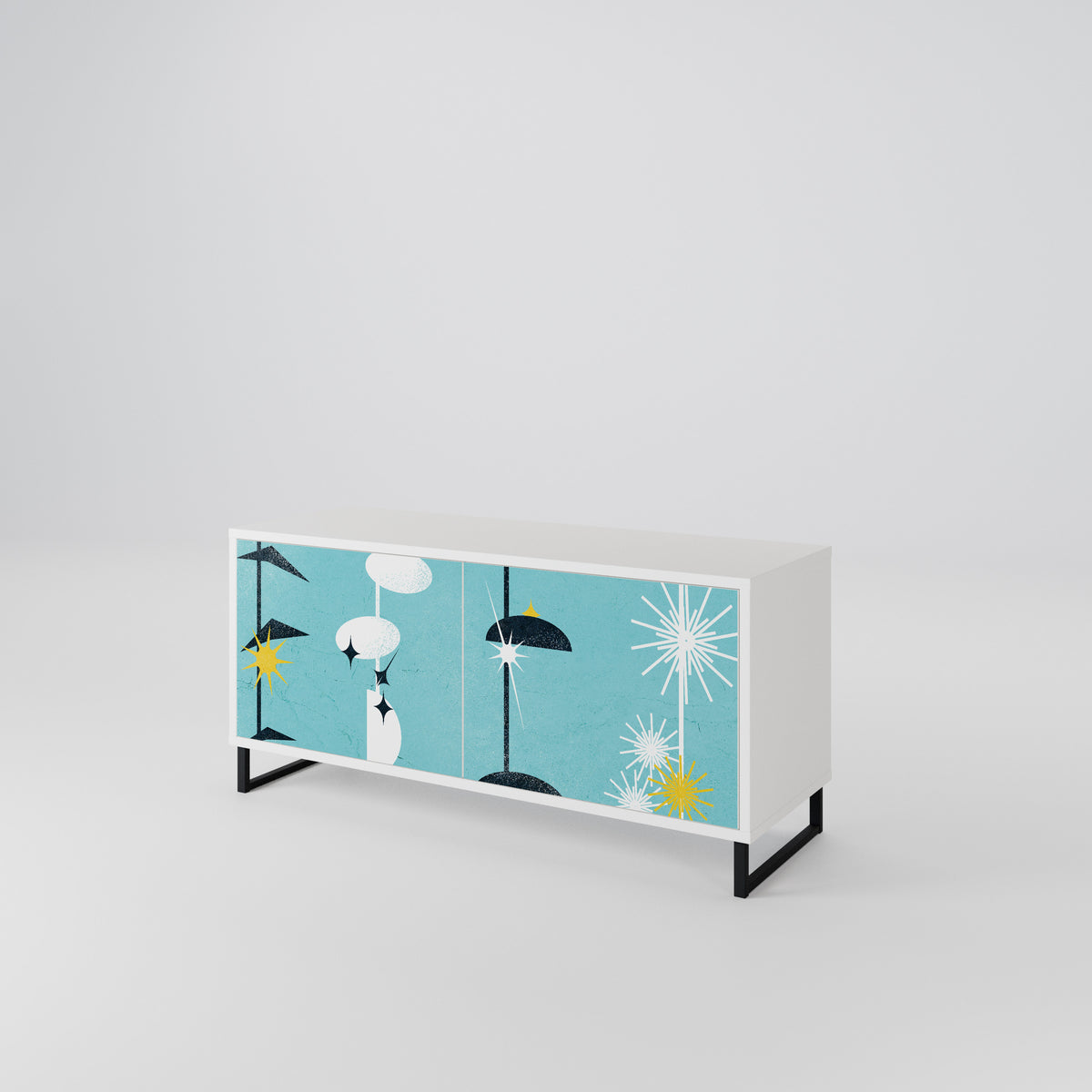 PATHS TO HAPPINESS Compact 2-Door TV Cabinet