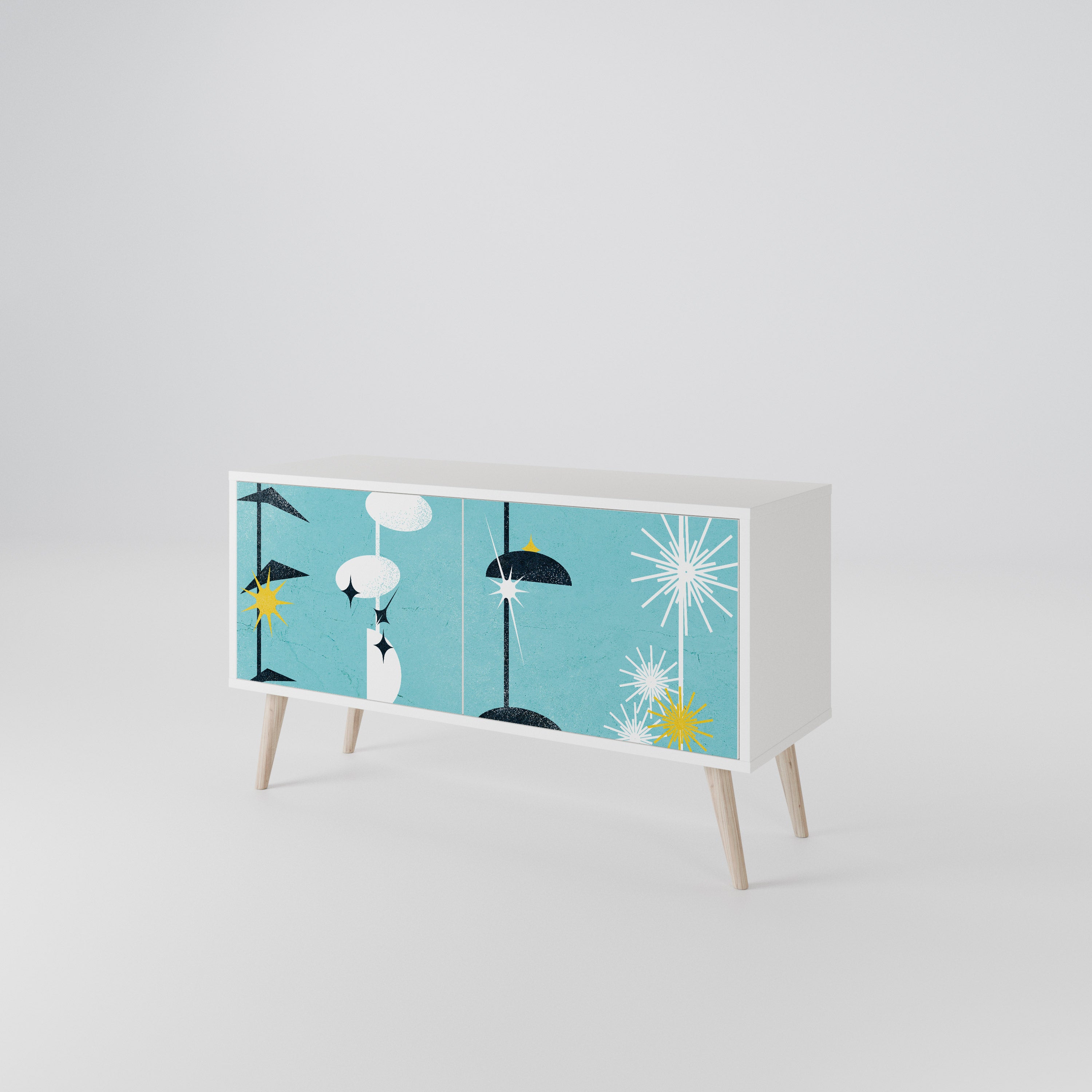 PATHS TO HAPPINESS Compact 2-Door TV Cabinet