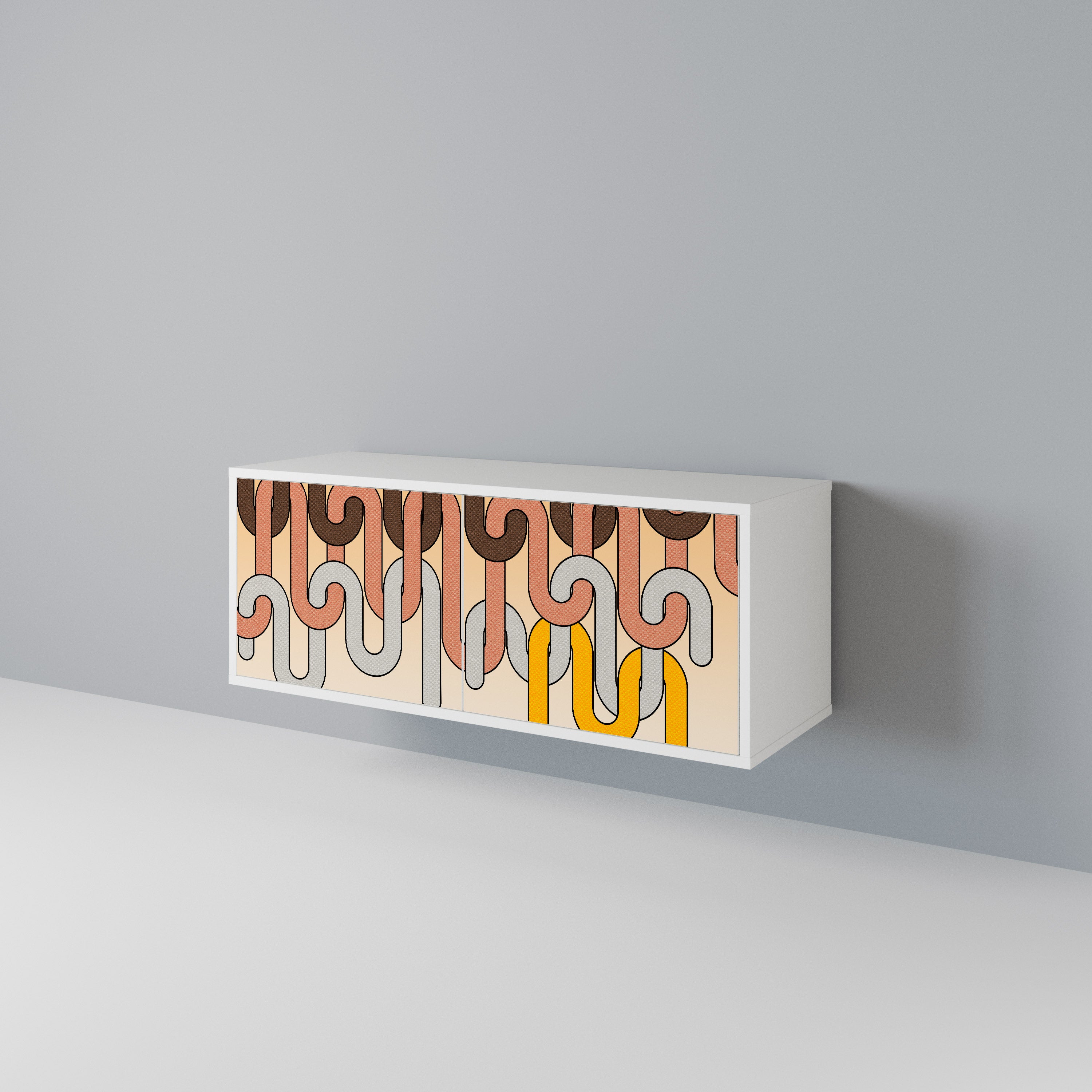 COLORFUL STRINGS Compact 2-Door TV Cabinet