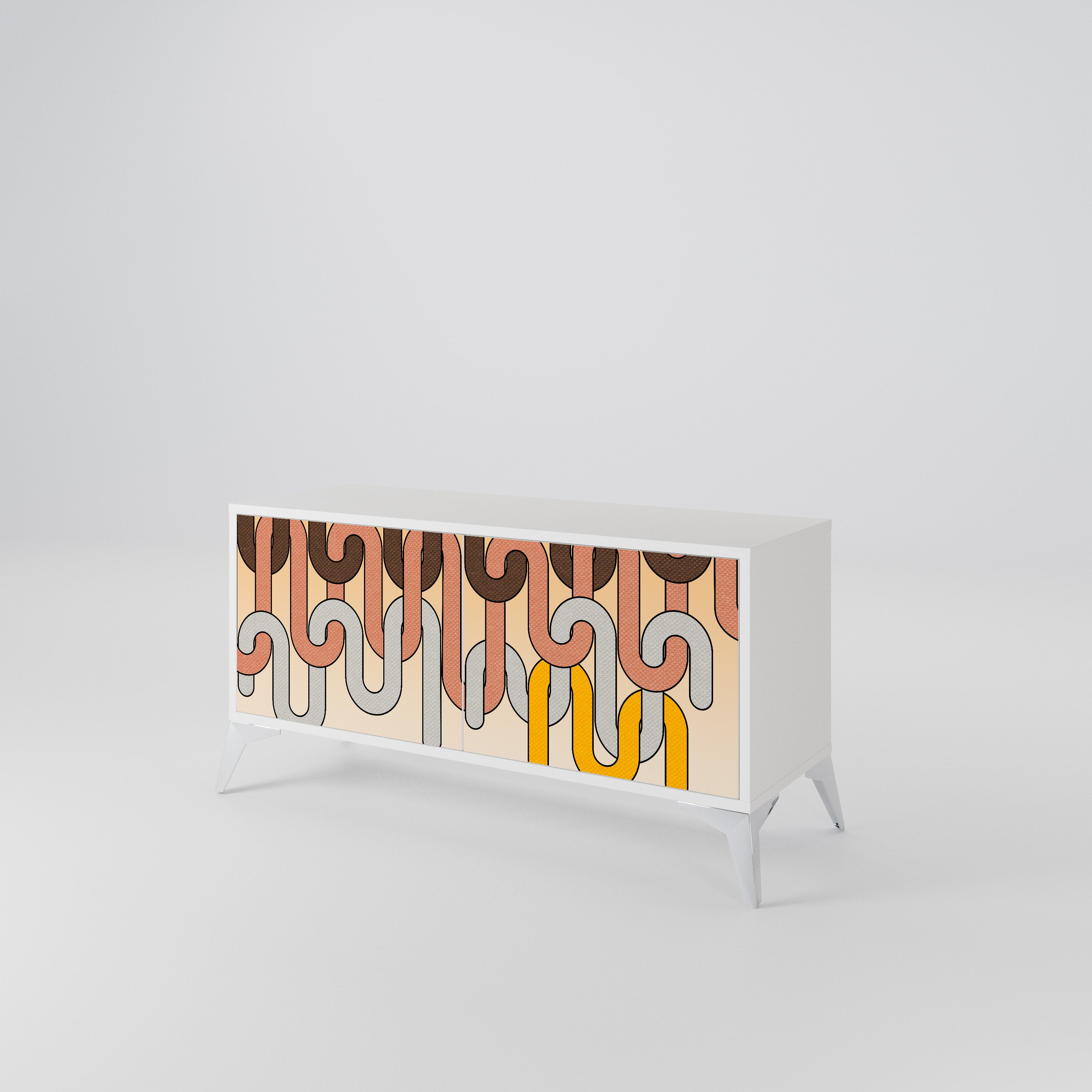 COLORFUL STRINGS Compact 2-Door TV Cabinet