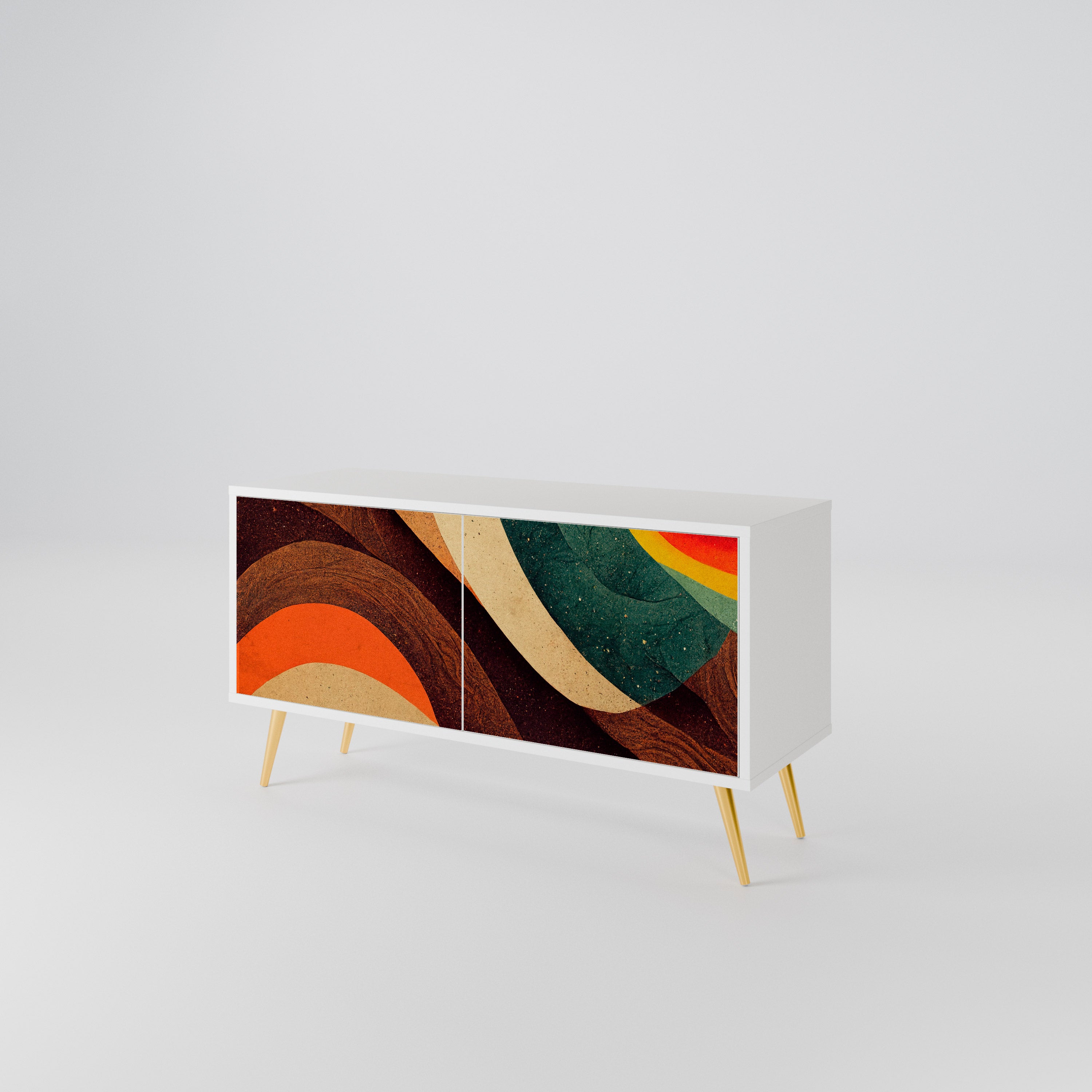 COLORFUL STRANDS Compact 2-Door TV Cabinet