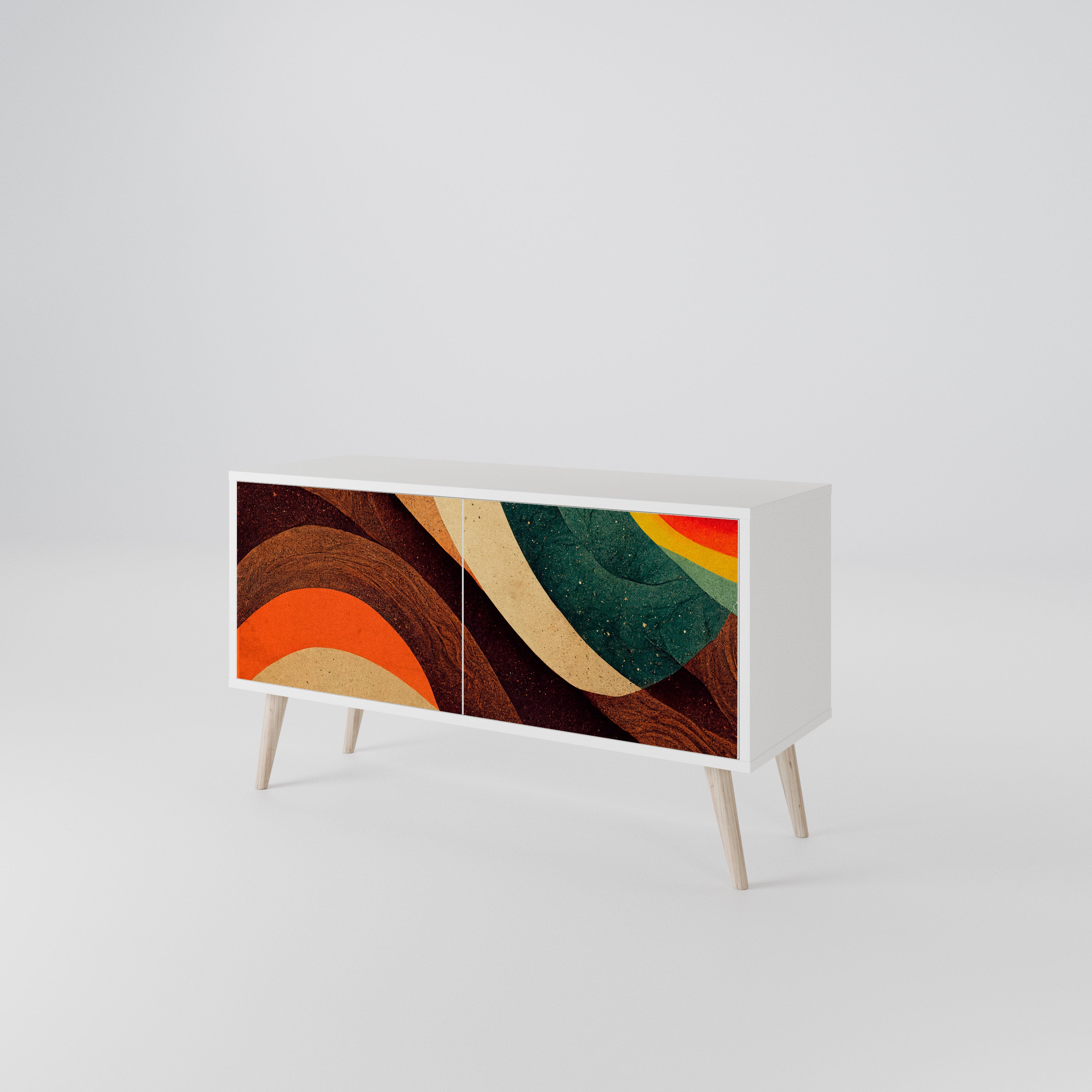 COLORFUL STRANDS Compact 2-Door TV Cabinet