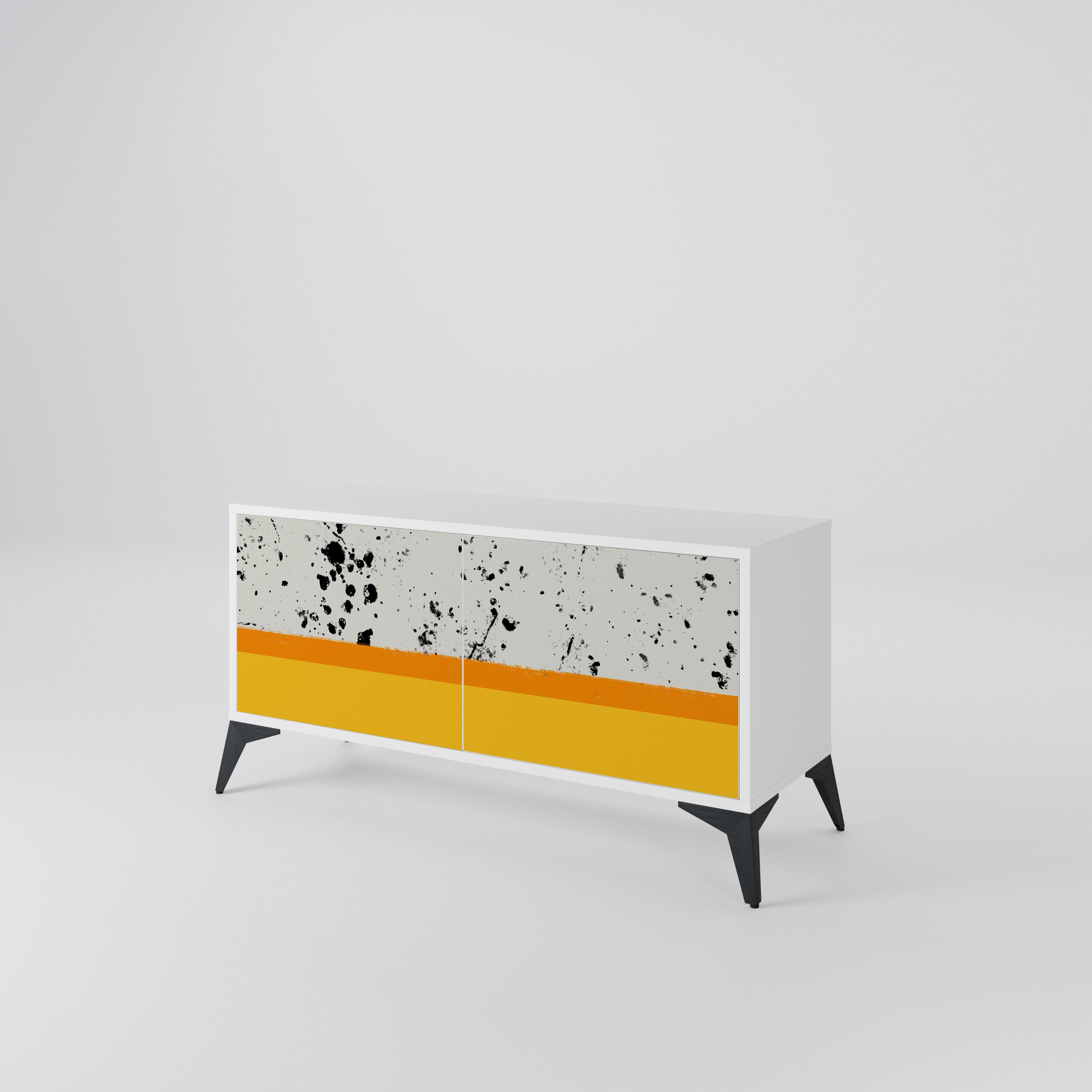 DYED BY ORANGE Compact 2-Door TV Cabinet