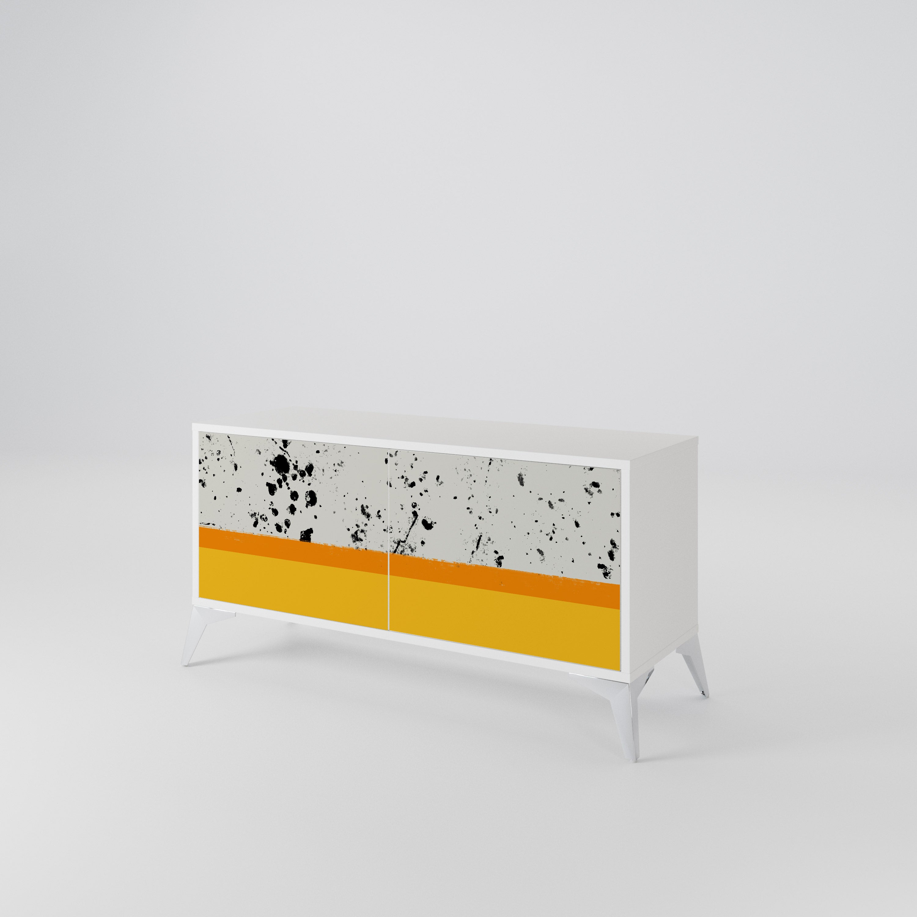 DYED BY ORANGE Compact 2-Door TV Cabinet