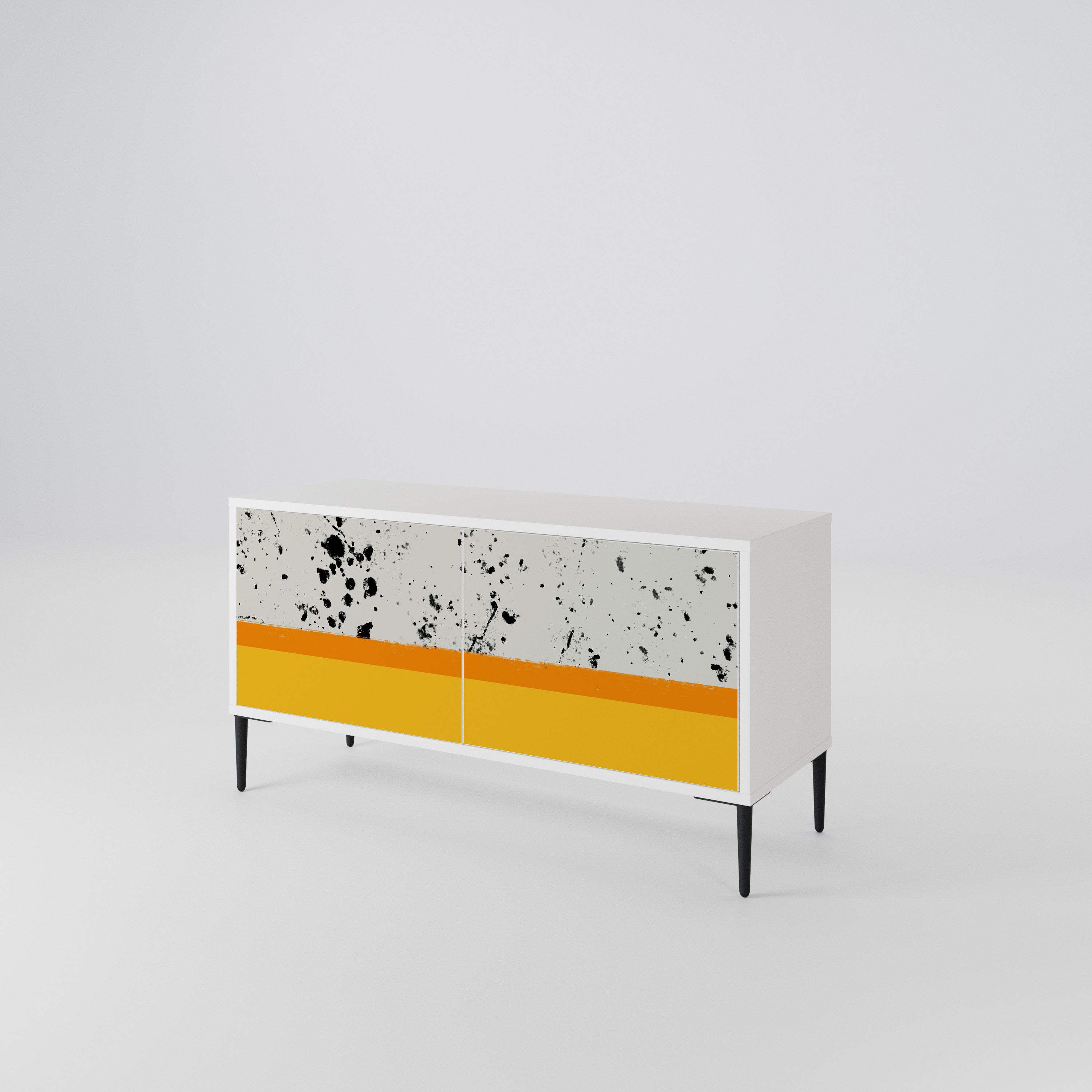 DYED BY ORANGE Compact 2-Door TV Cabinet