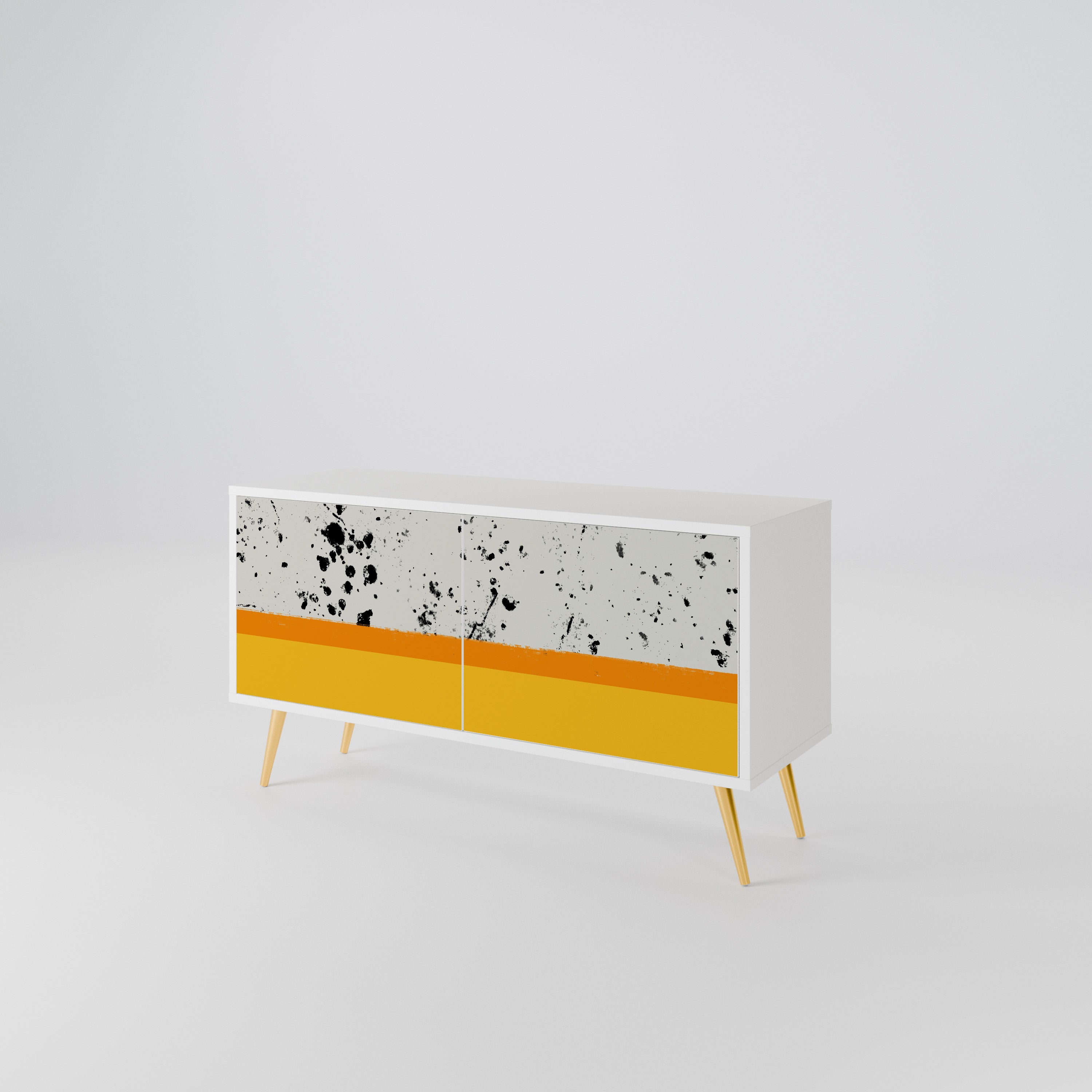 DYED BY ORANGE Compact 2-Door TV Cabinet