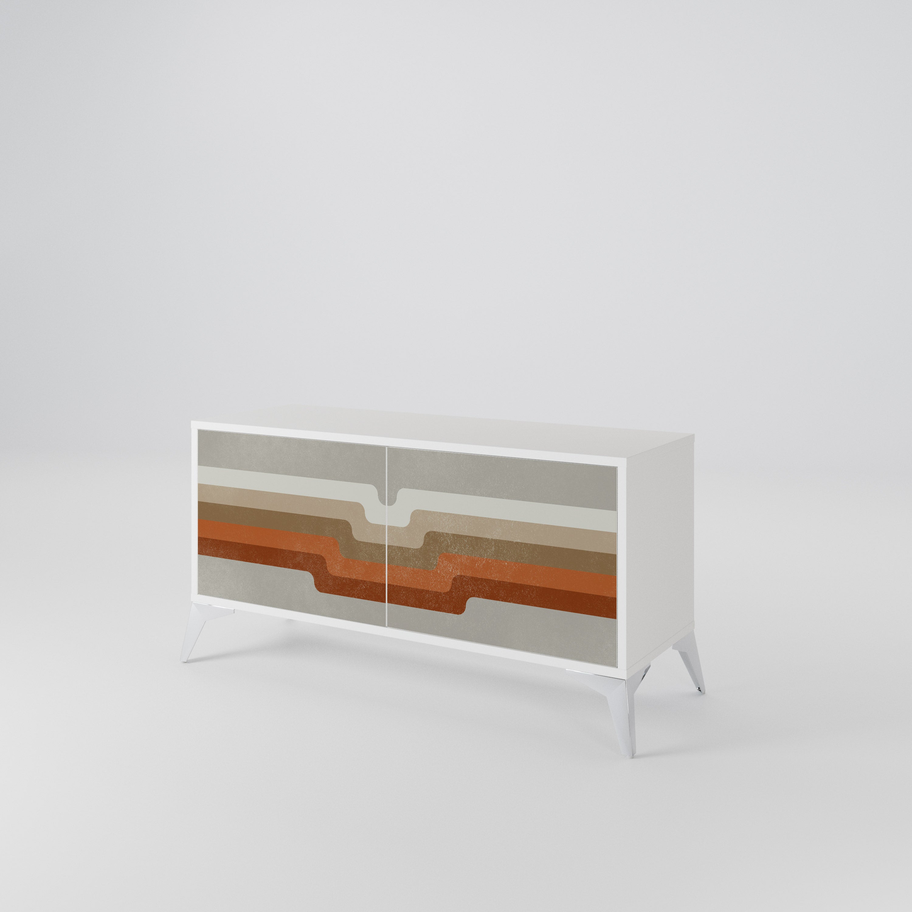 PECULIAR TRAIL Compact 2-Door TV Cabinet