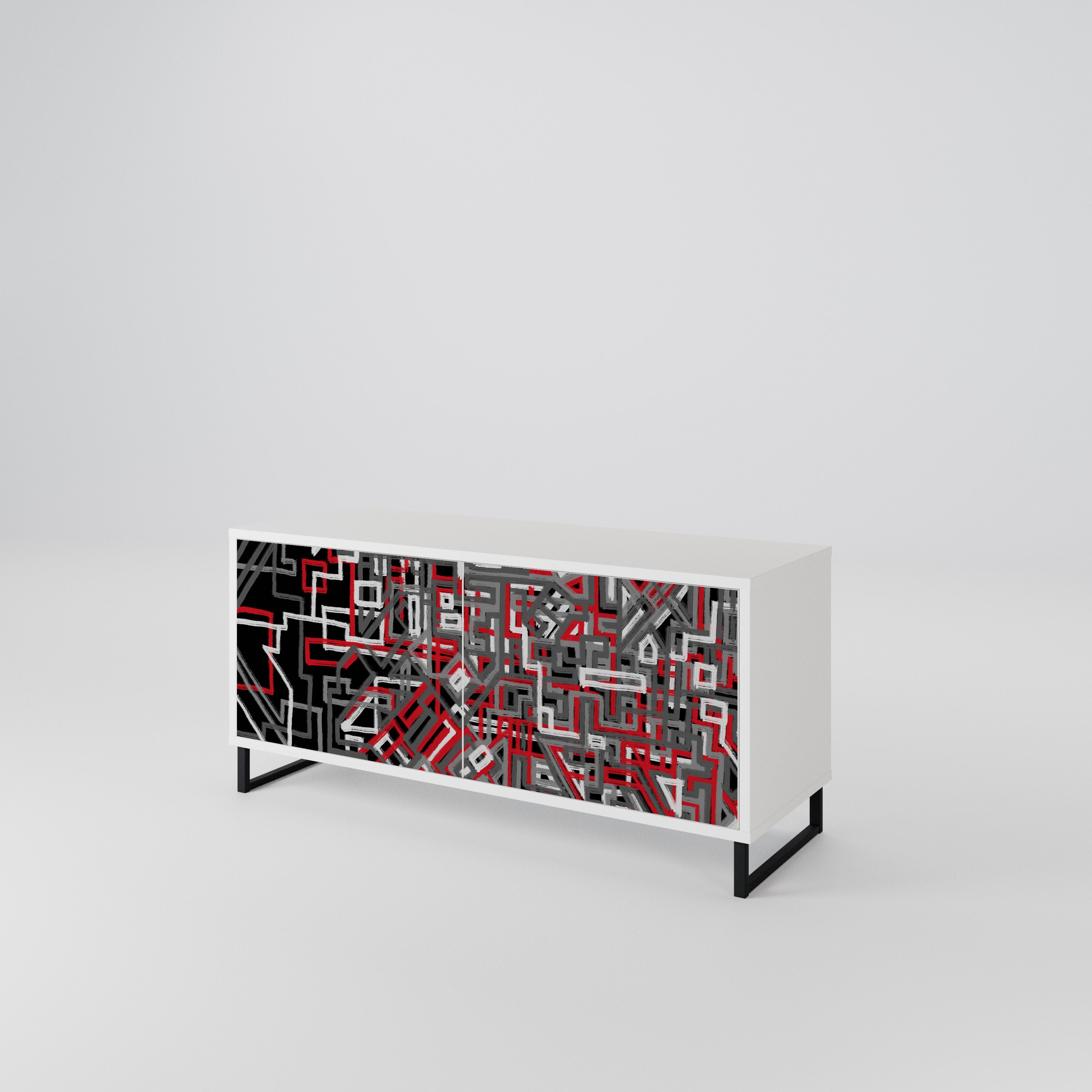 BROKEN LINES Compact 2-Door TV Cabinet