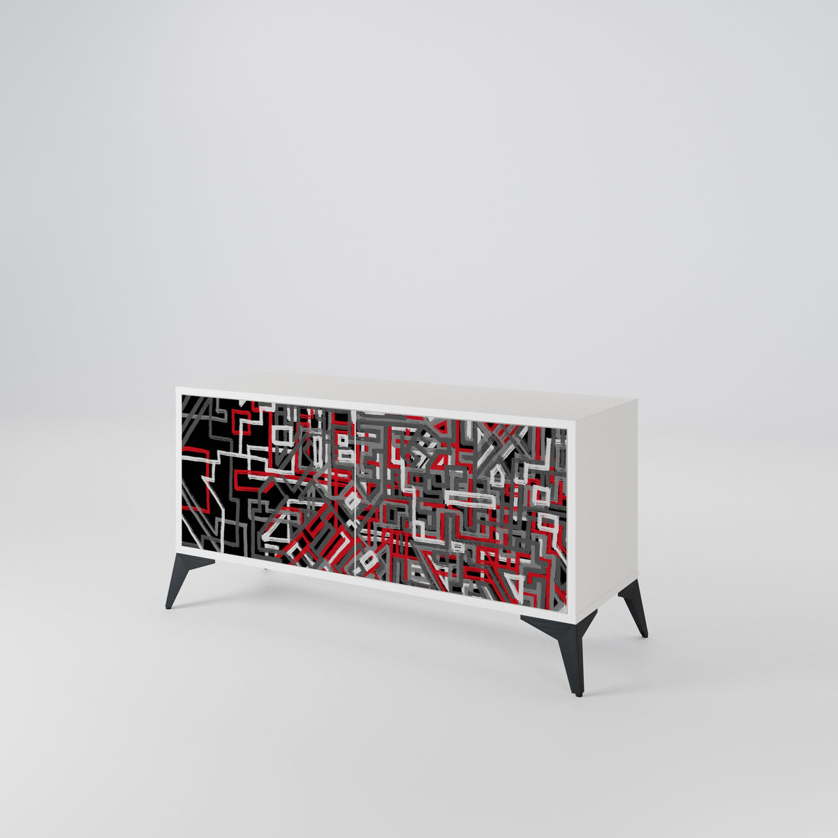 BROKEN LINES Compact 2-Door TV Cabinet