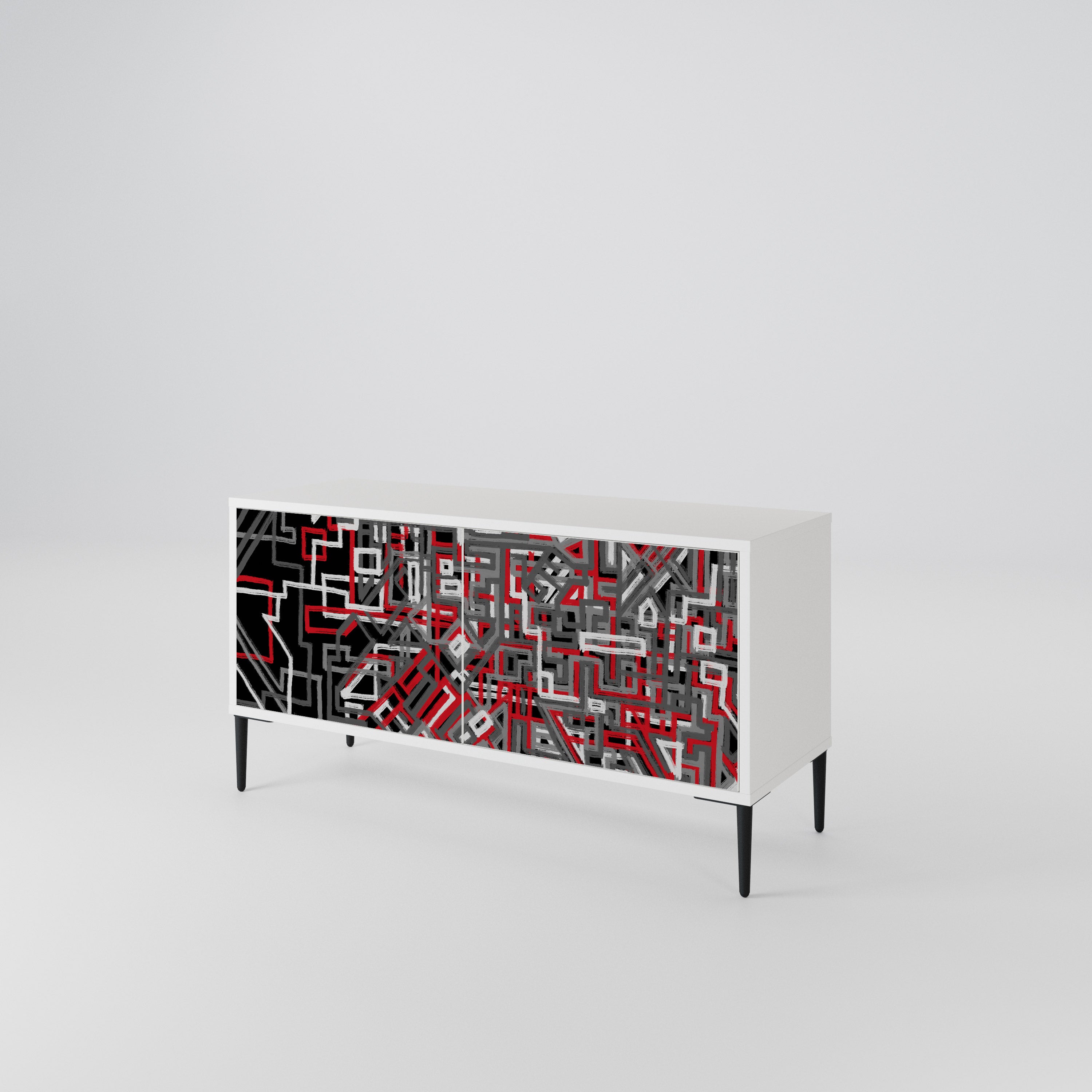 BROKEN LINES Compact 2-Door TV Cabinet