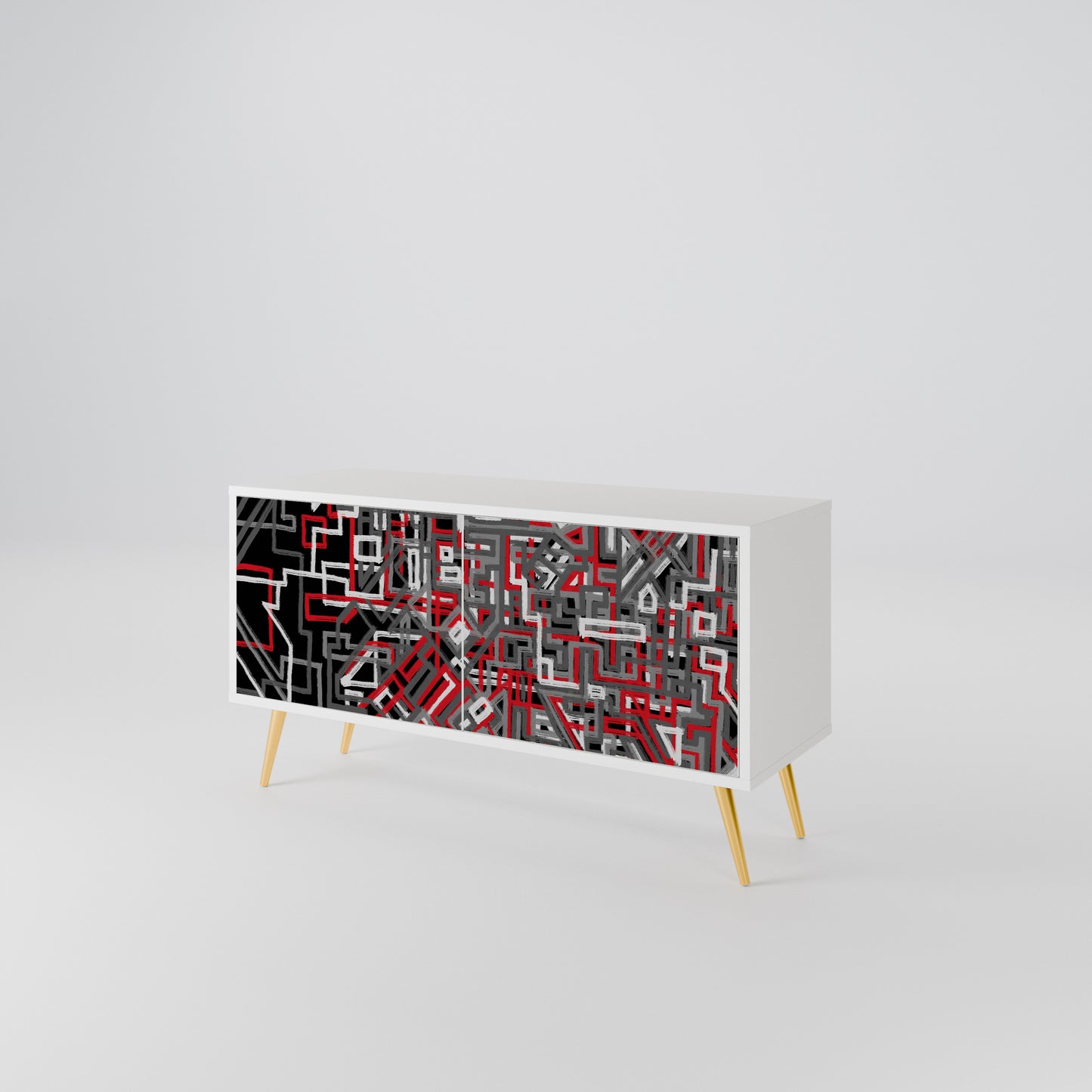 BROKEN LINES Compact 2-Door TV Cabinet
