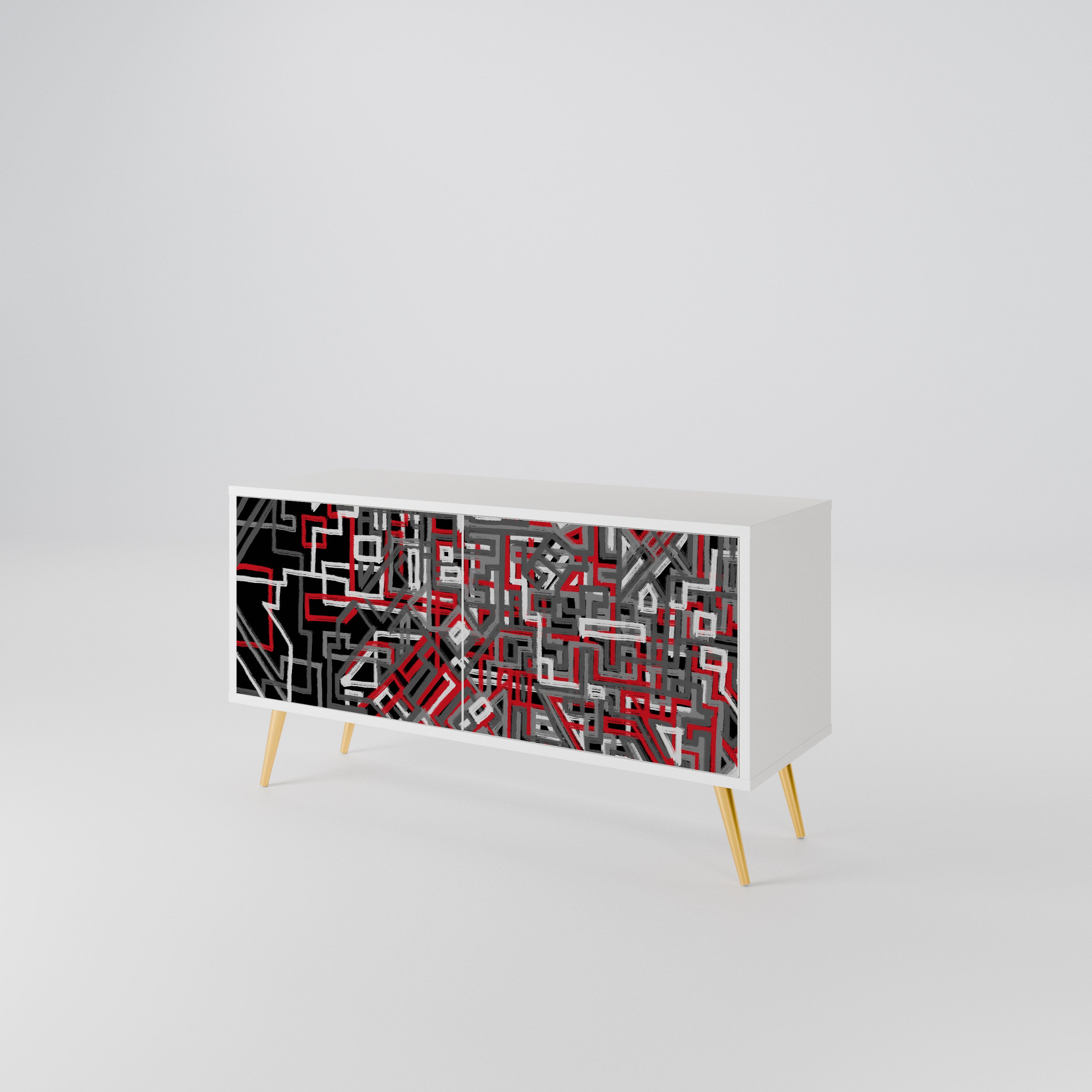 BROKEN LINES Compact 2-Door TV Cabinet