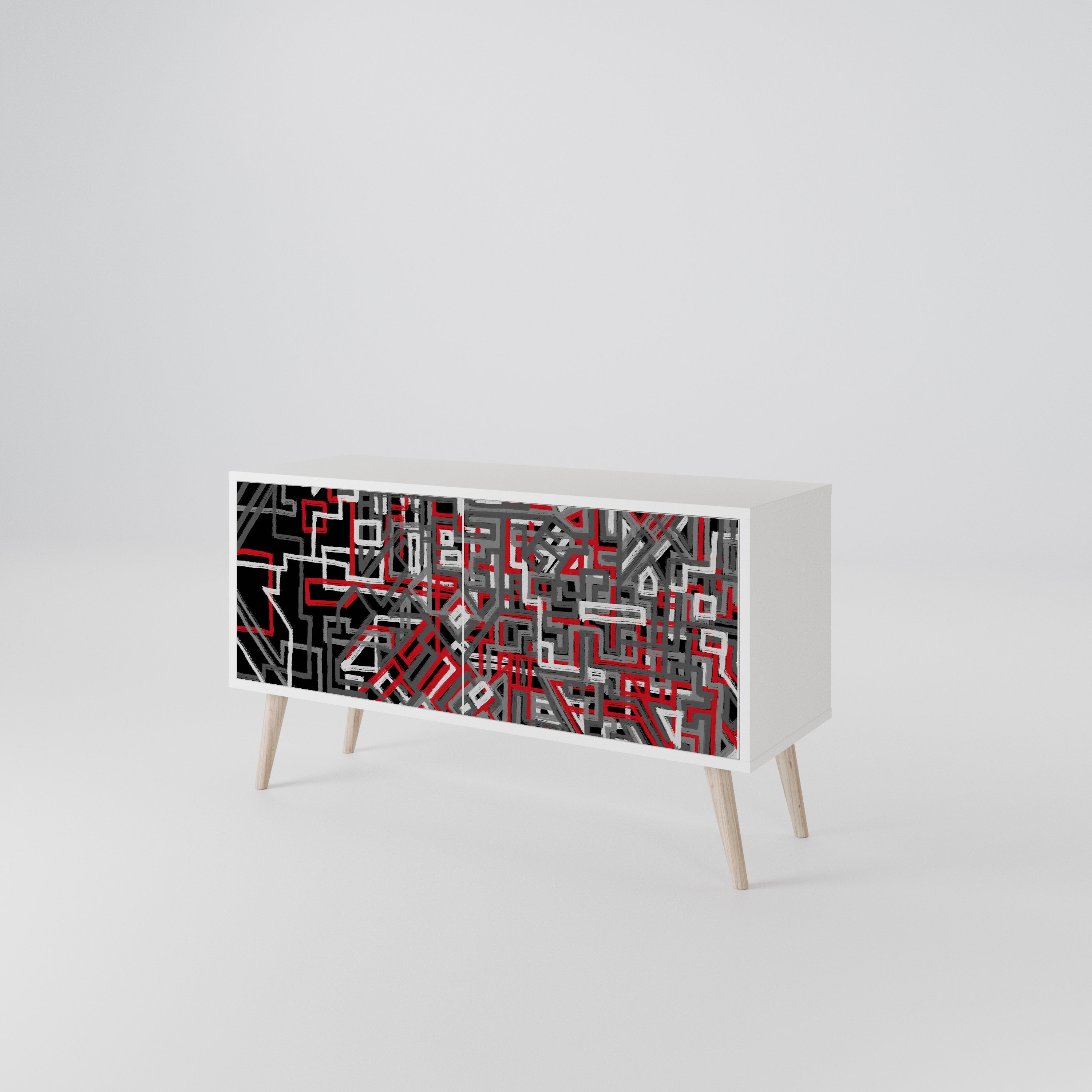 BROKEN LINES Compact 2-Door TV Cabinet