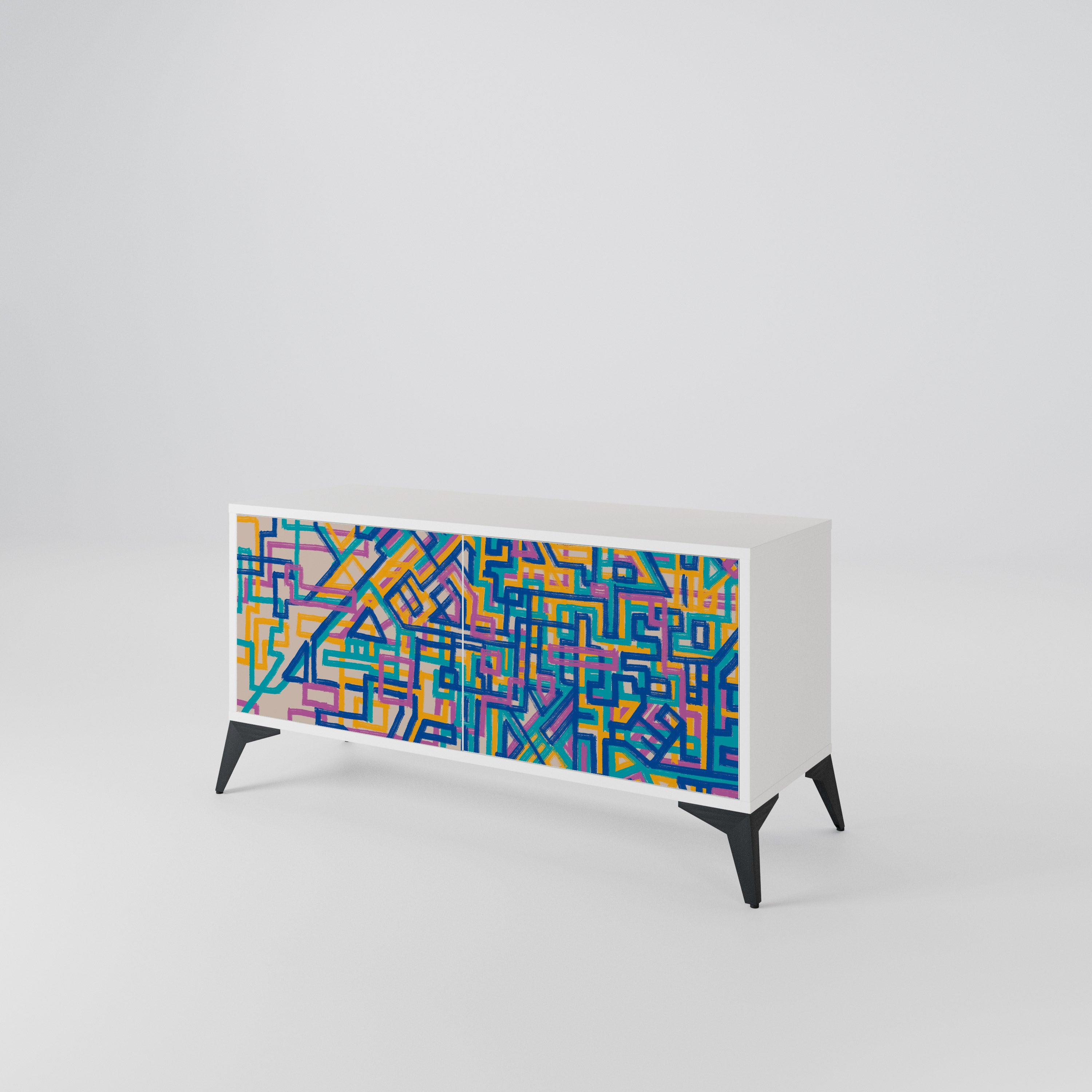 MEMORIES MAP Compact 2-Door TV Cabinet