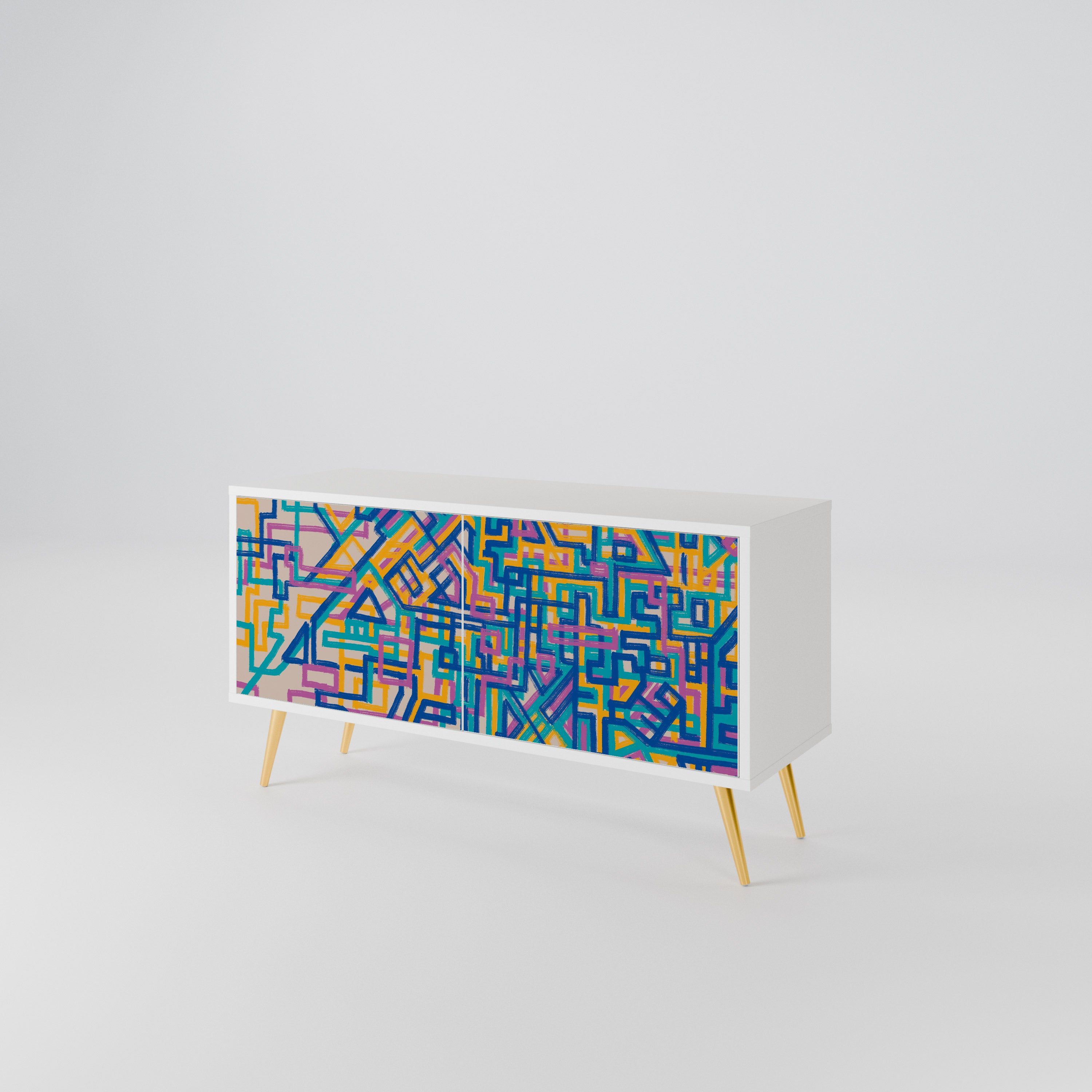 MEMORIES MAP Compact 2-Door TV Cabinet