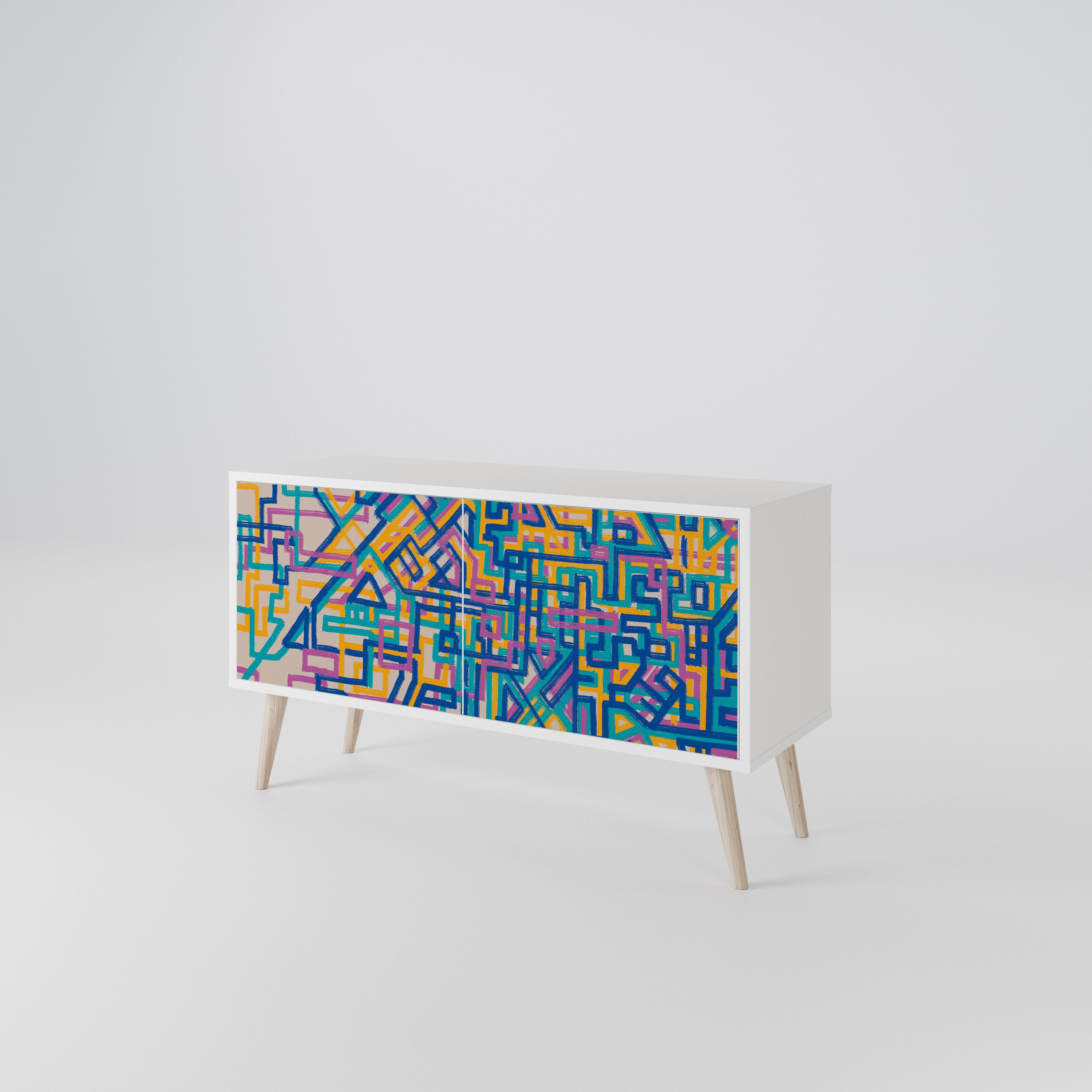 MEMORIES MAP Compact 2-Door TV Cabinet