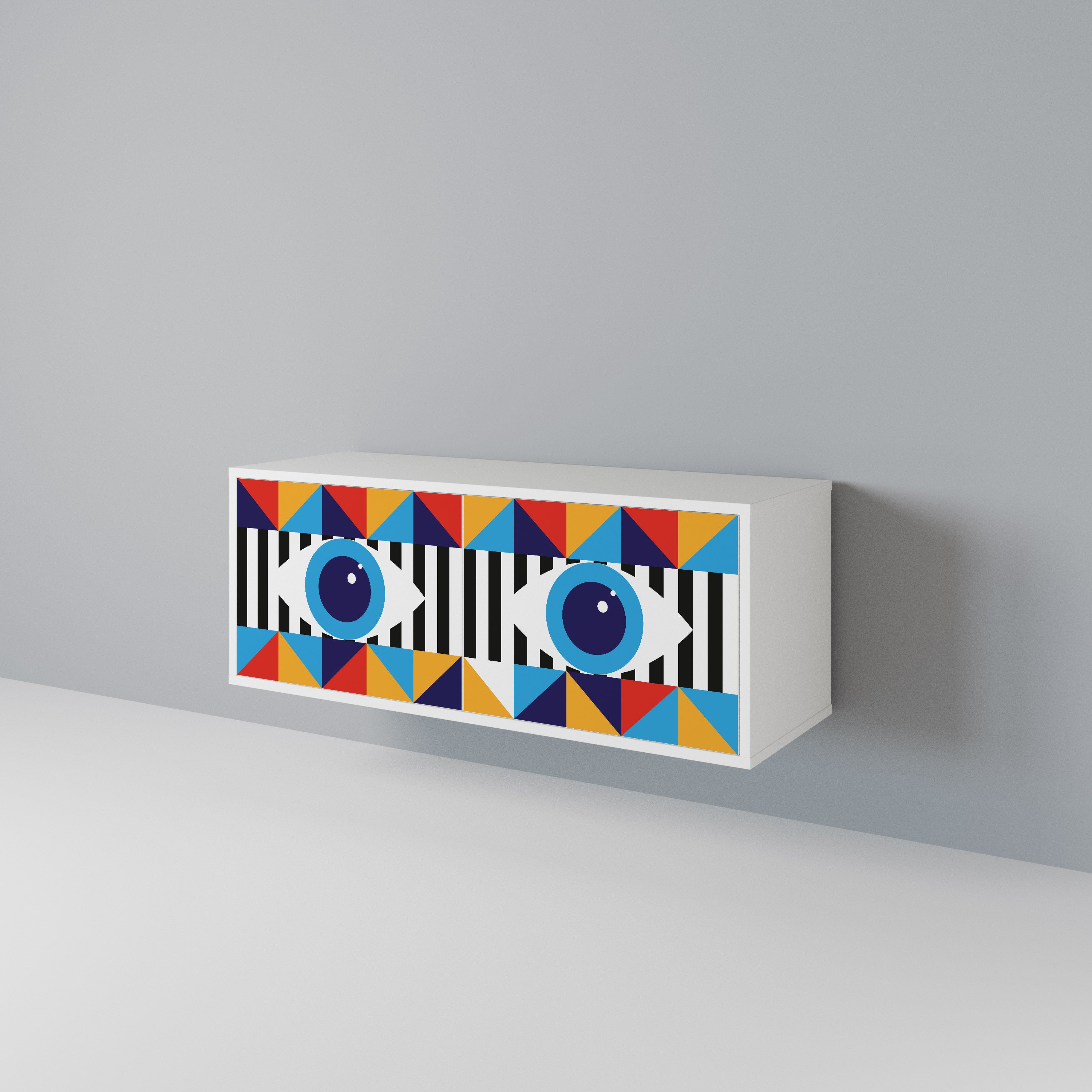 ABSTRACTION AND GEOMETRY Compact 2-Door TV Cabinet