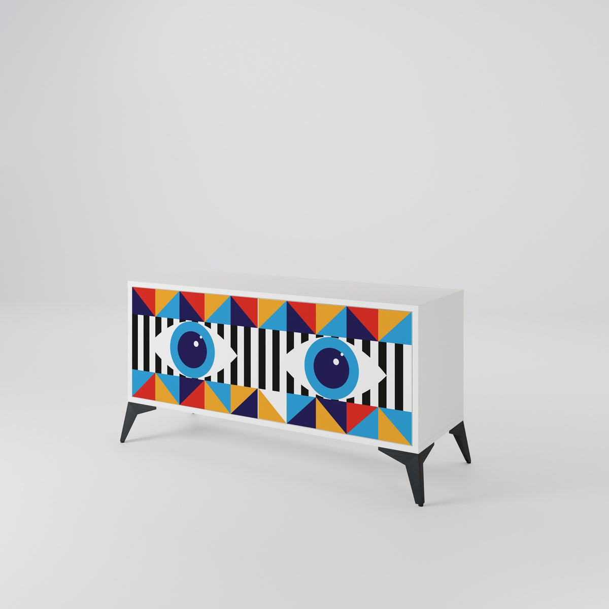 ABSTRACTION AND GEOMETRY Compact 2-Door TV Cabinet