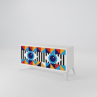 ABSTRACTION AND GEOMETRY Compact 2-Door TV Cabinet