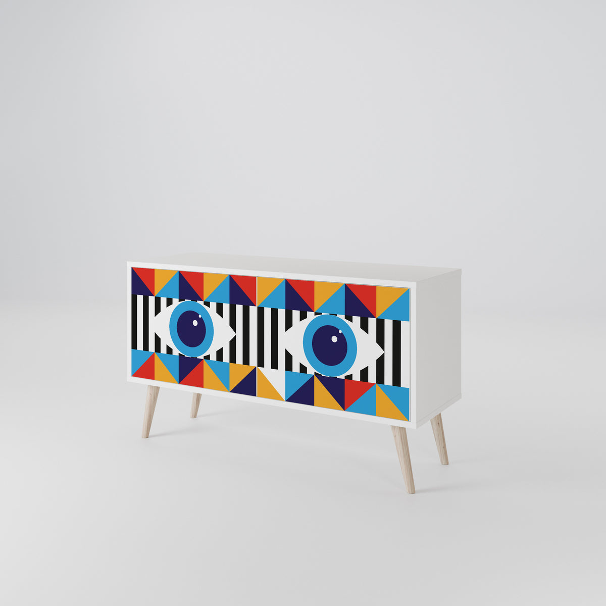 ABSTRACTION AND GEOMETRY Compact 2-Door TV Cabinet
