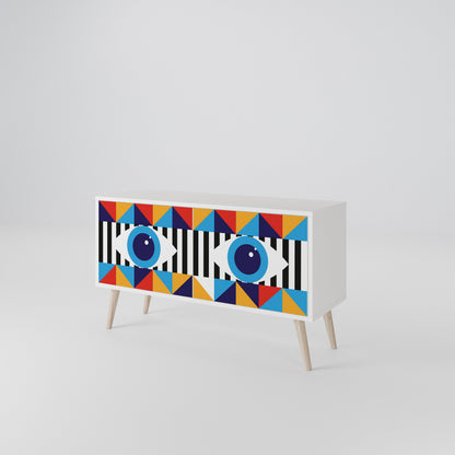 ABSTRACTION AND GEOMETRY Compact 2-Door TV Cabinet