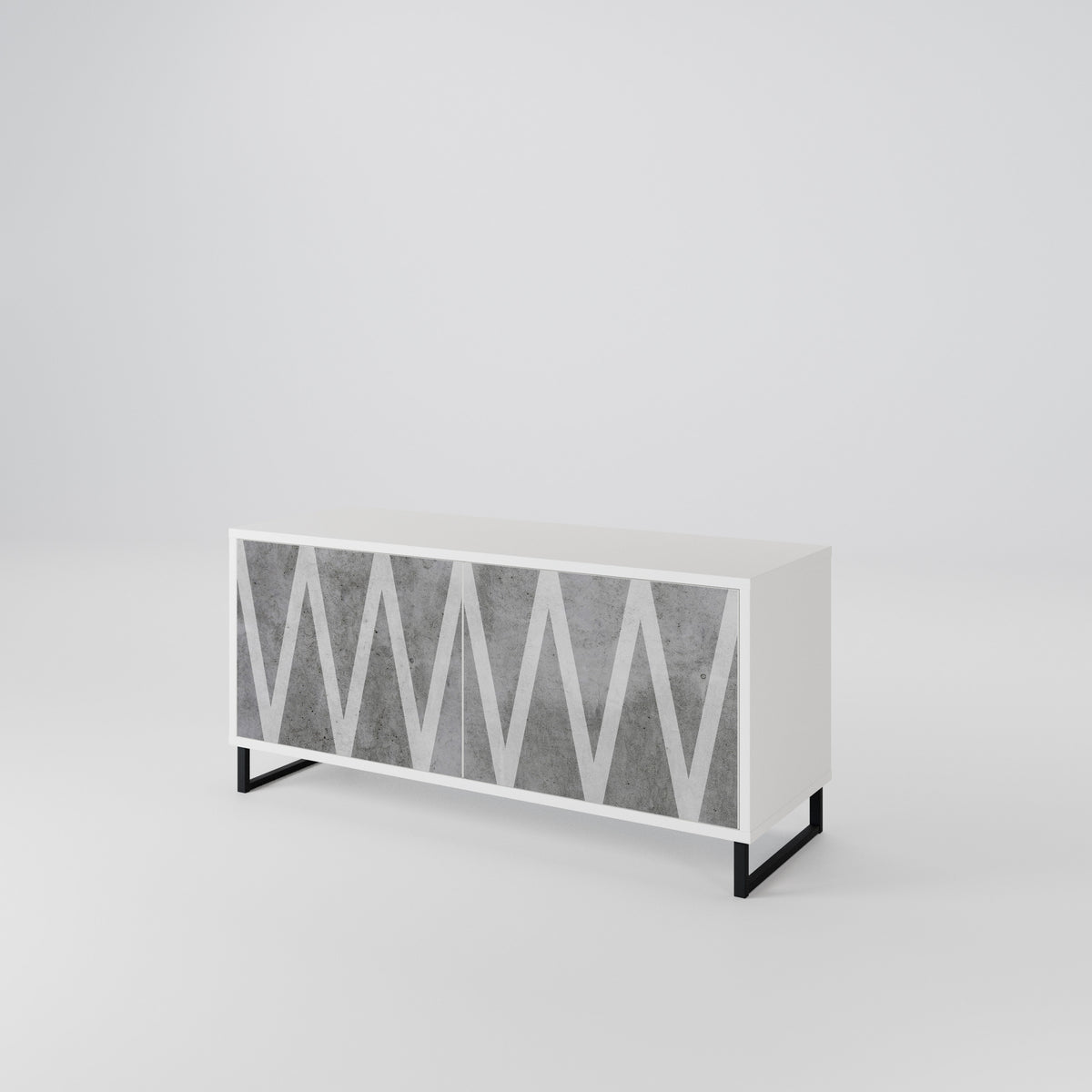 SOLID ZIG ZAG Compact 2-Door TV Cabinet