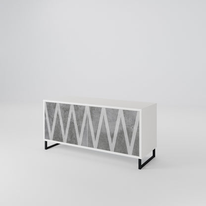 SOLID ZIG ZAG Compact 2-Door TV Cabinet