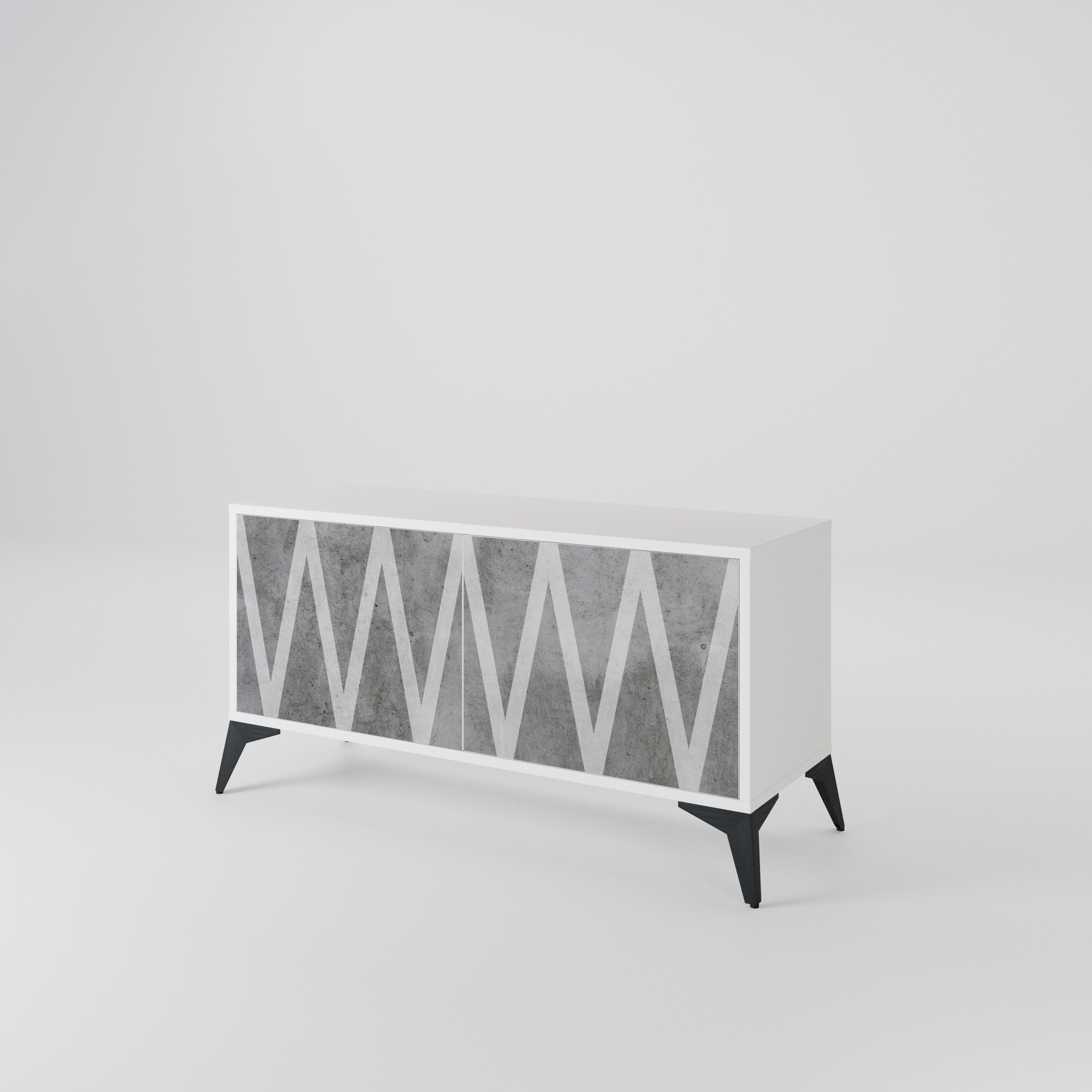 SOLID ZIG ZAG Compact 2-Door TV Cabinet