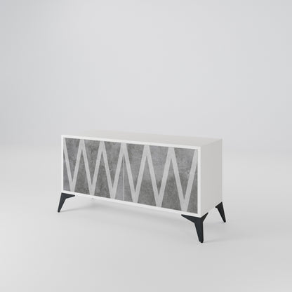 SOLID ZIG ZAG Compact 2-Door TV Cabinet