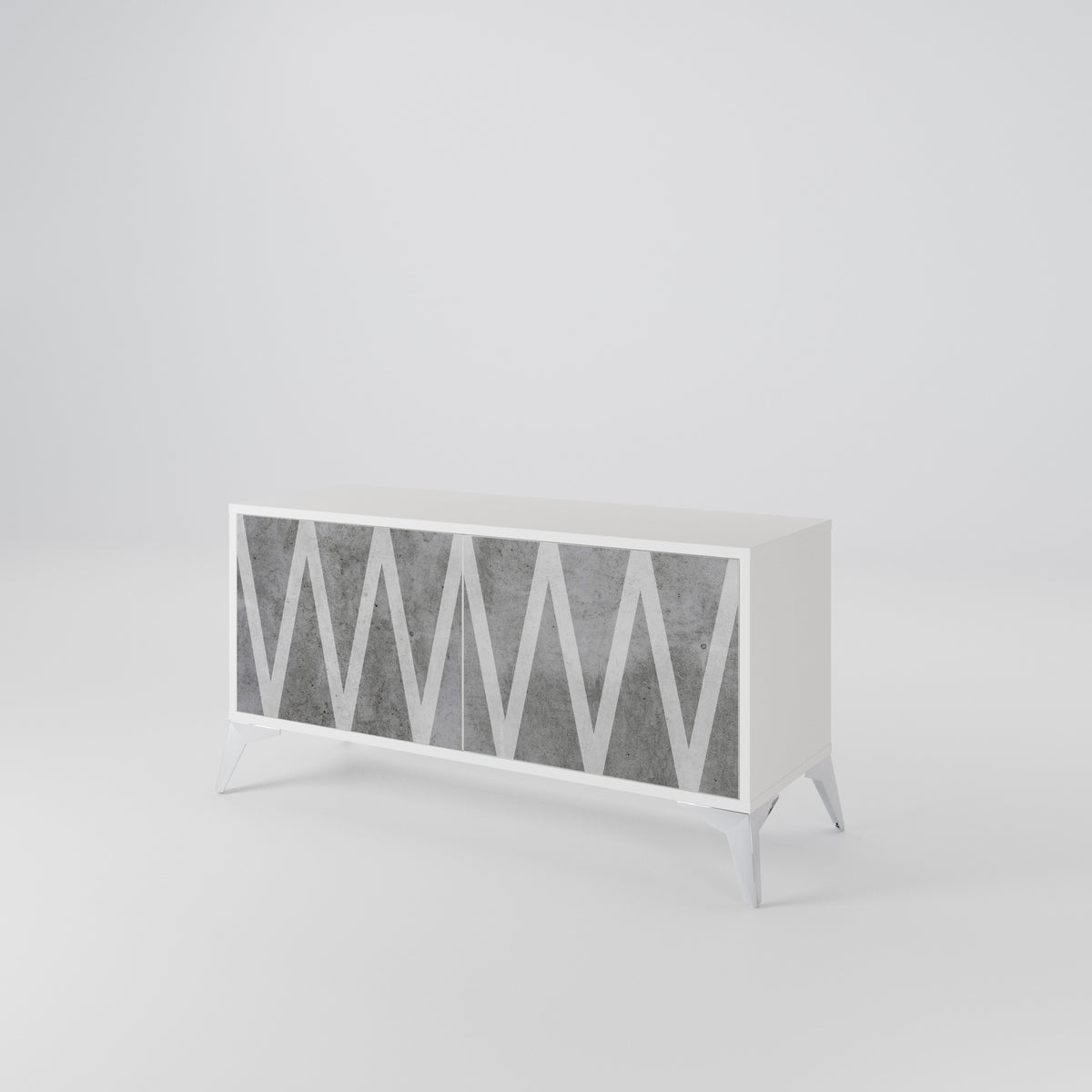 SOLID ZIG ZAG Compact 2-Door TV Cabinet