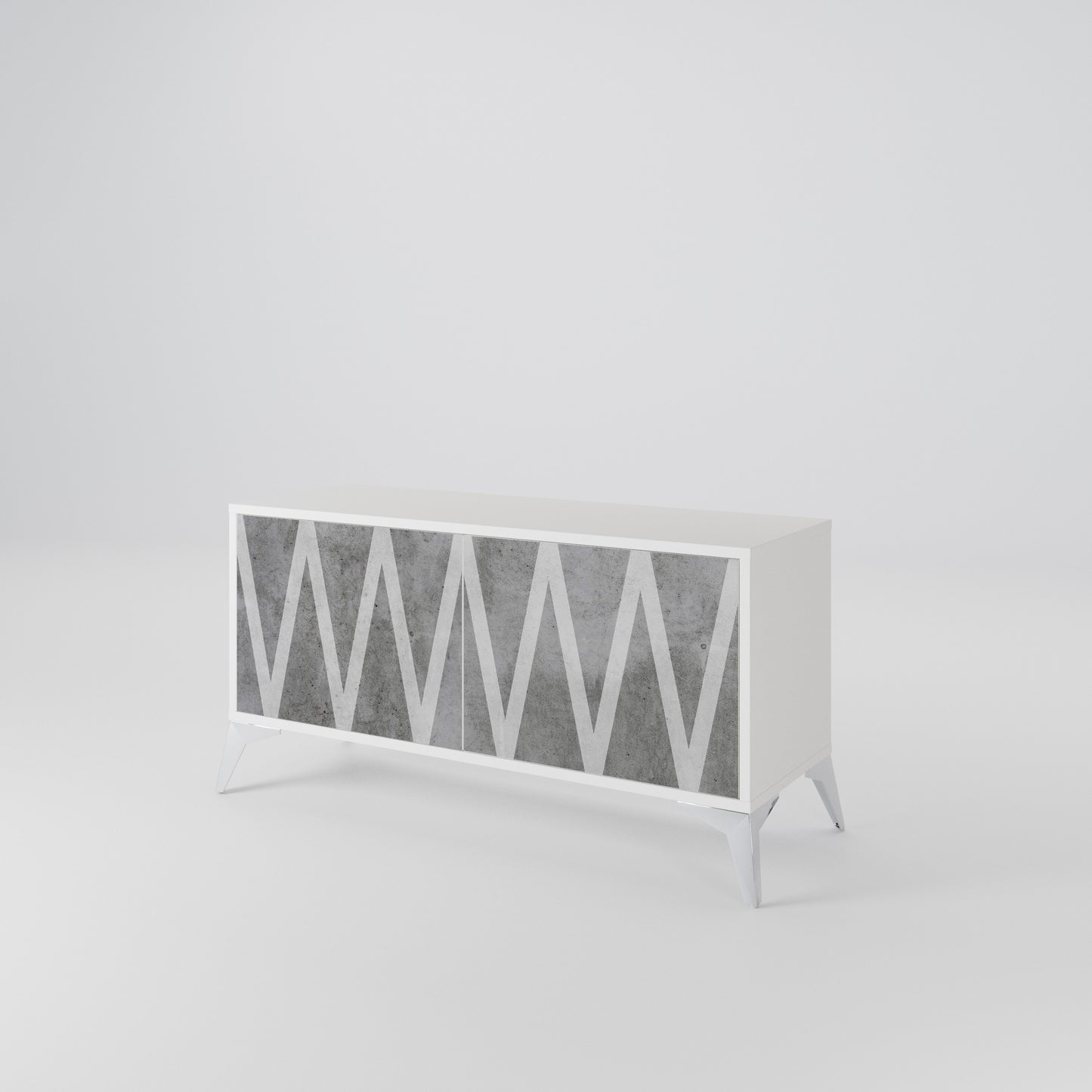 SOLID ZIG ZAG Compact 2-Door TV Cabinet