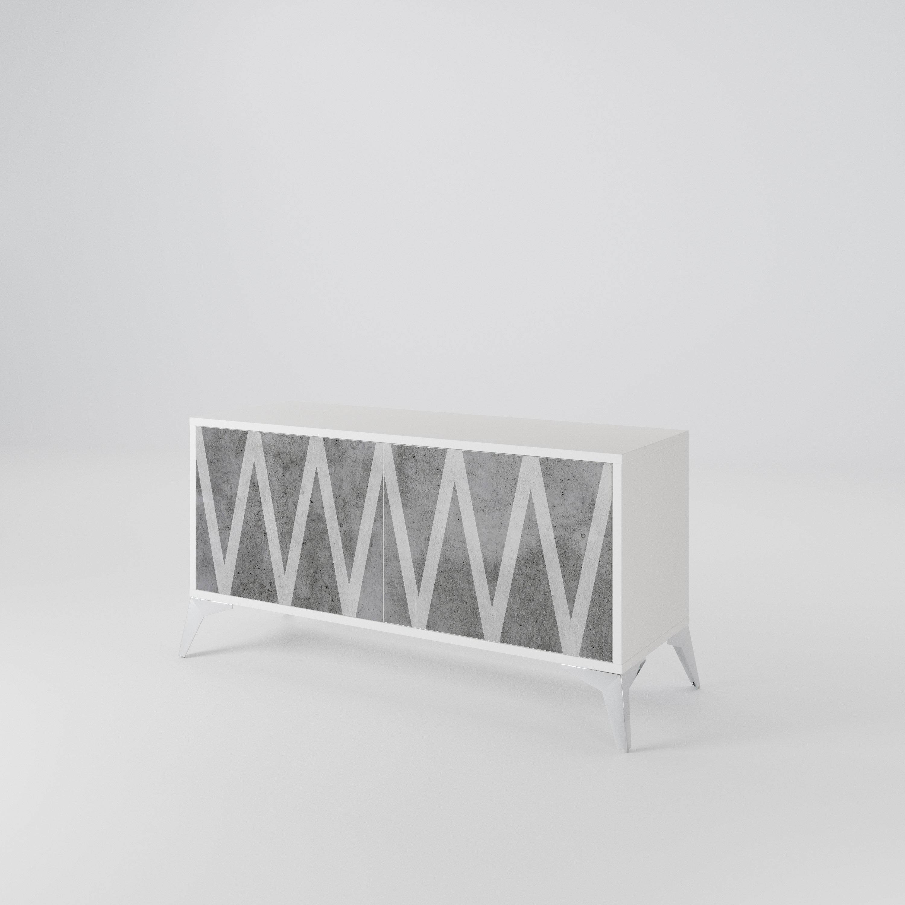 SOLID ZIG ZAG Compact 2-Door TV Cabinet