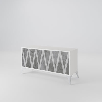 SOLID ZIG ZAG Compact 2-Door TV Cabinet