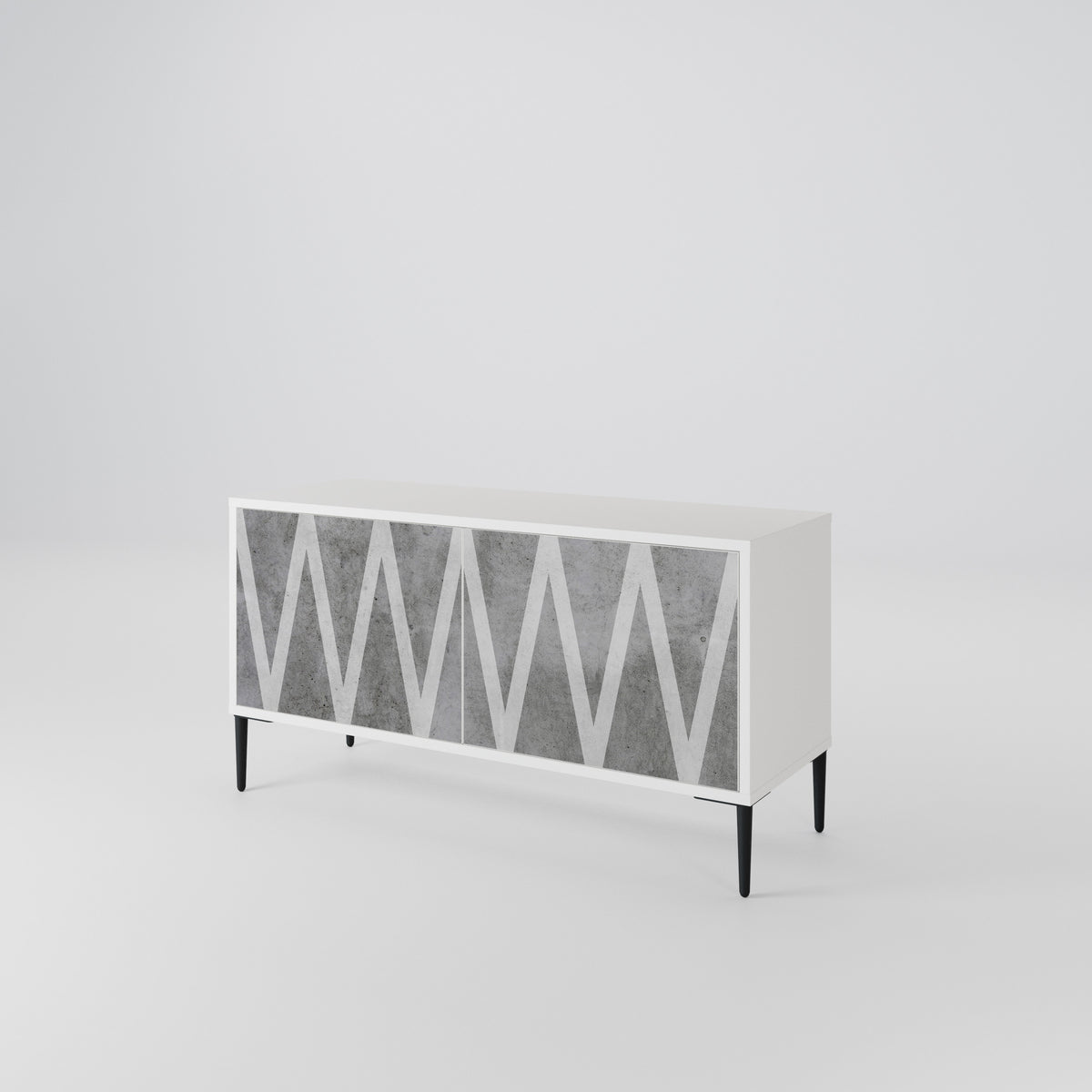 SOLID ZIG ZAG Compact 2-Door TV Cabinet
