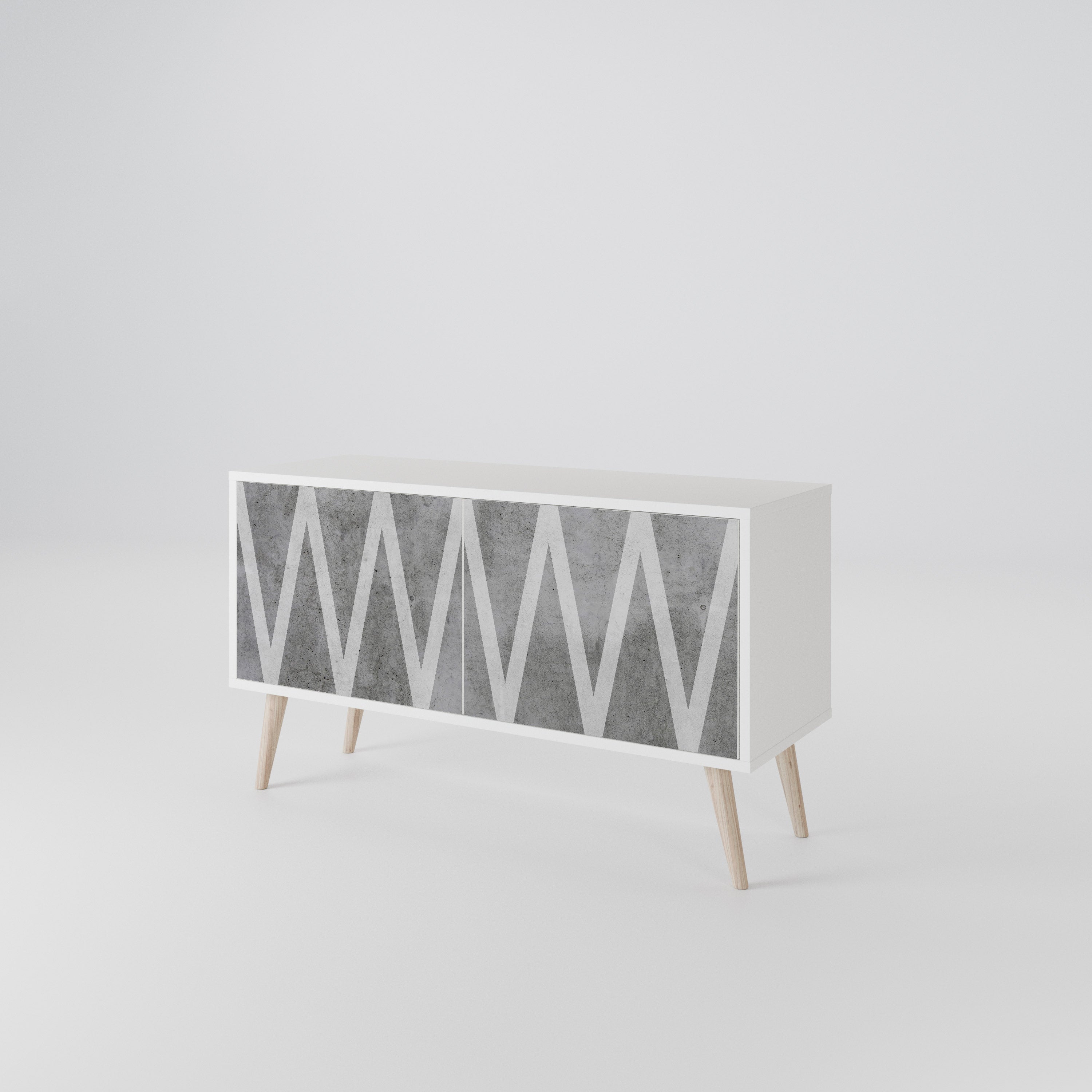 SOLID ZIG ZAG Compact 2-Door TV Cabinet