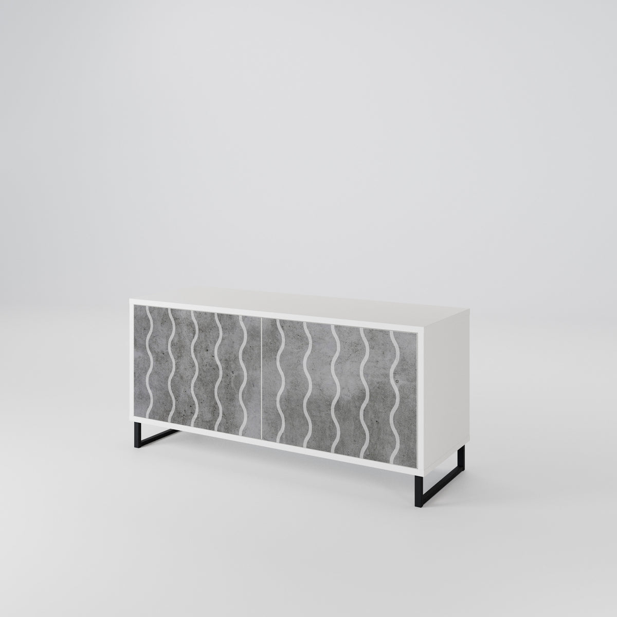 WAVES OF CONCRETE Compact 2-Door TV Cabinet