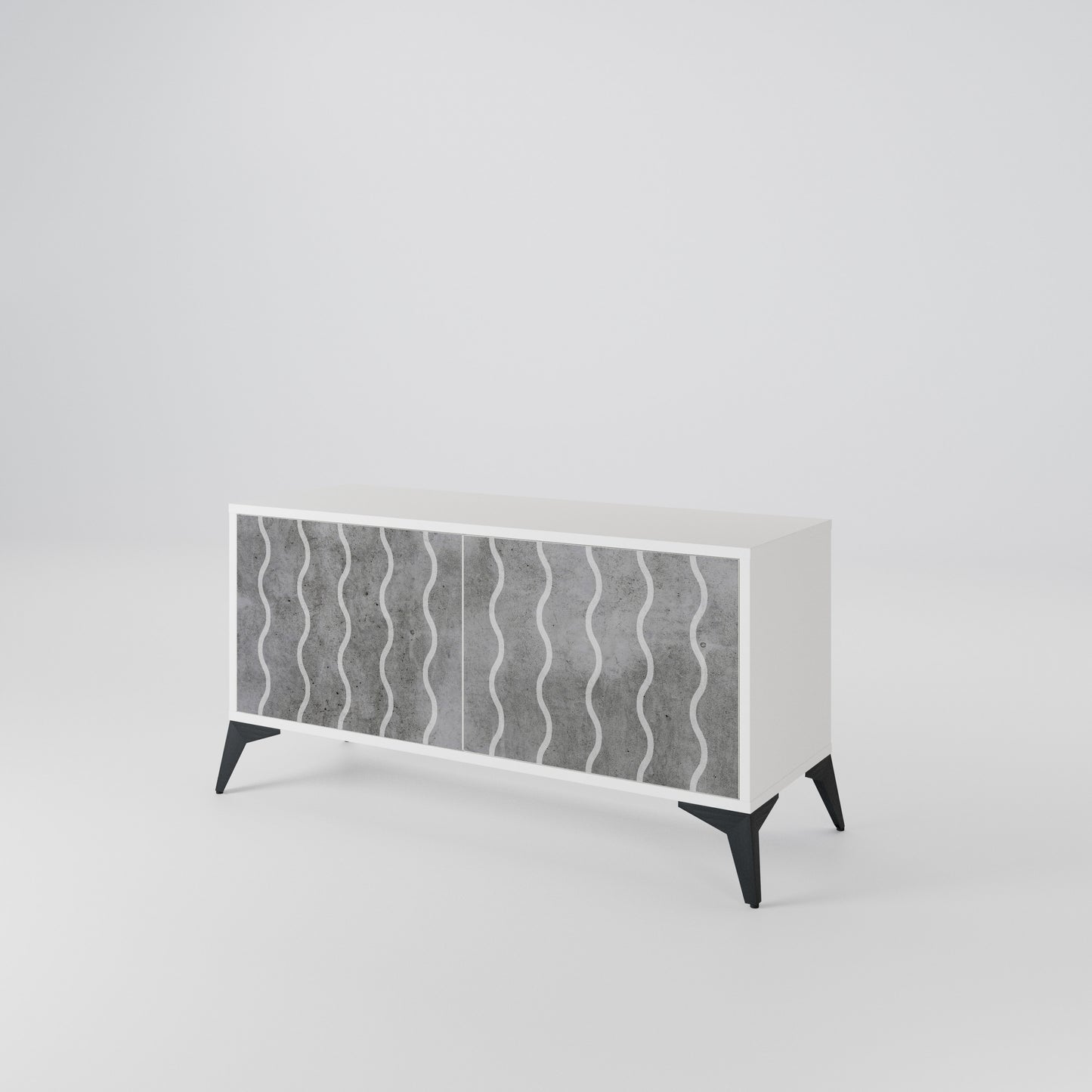 WAVES OF CONCRETE Compact 2-Door TV Cabinet