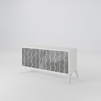 WAVES OF CONCRETE Compact 2-Door TV Cabinet