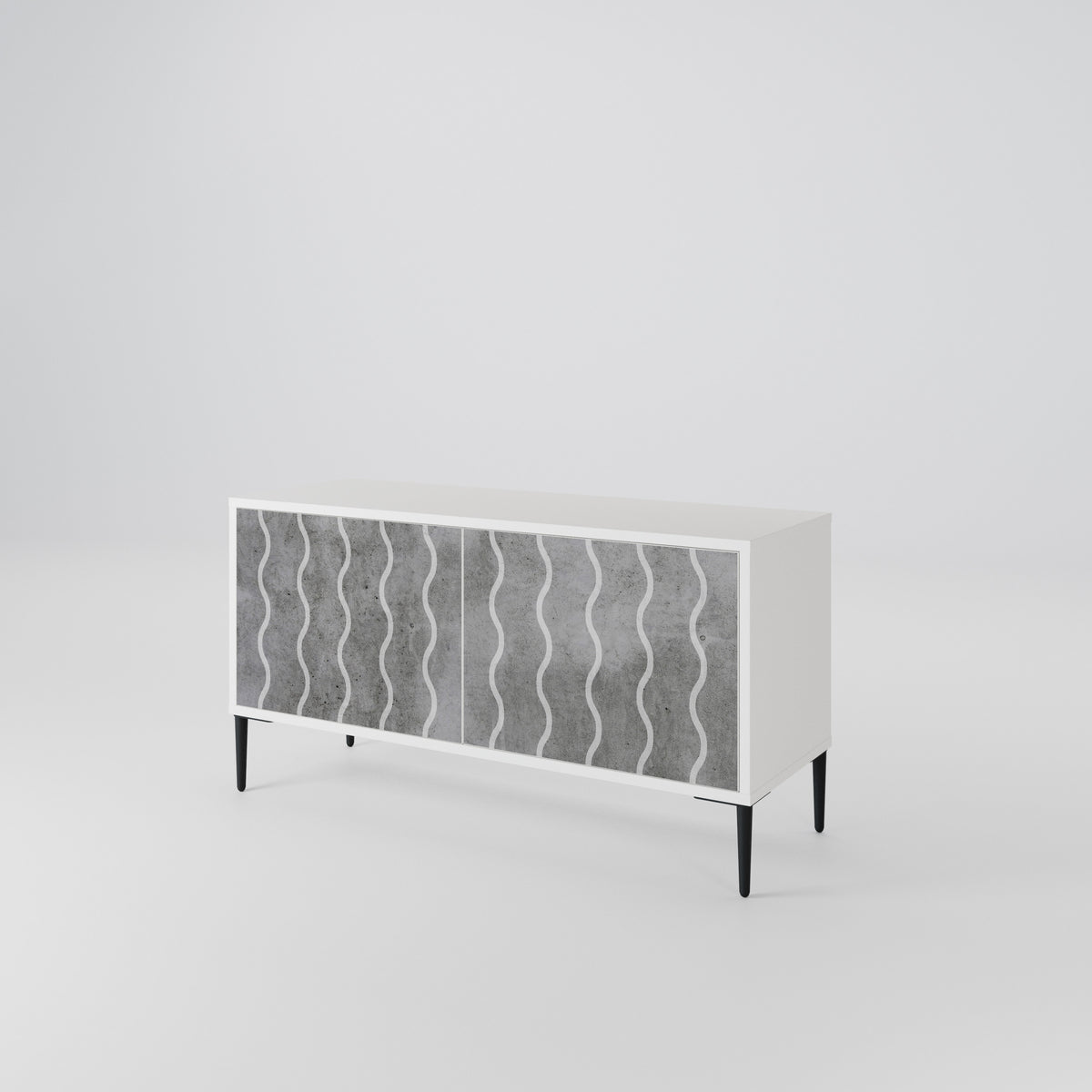 WAVES OF CONCRETE Compact 2-Door TV Cabinet