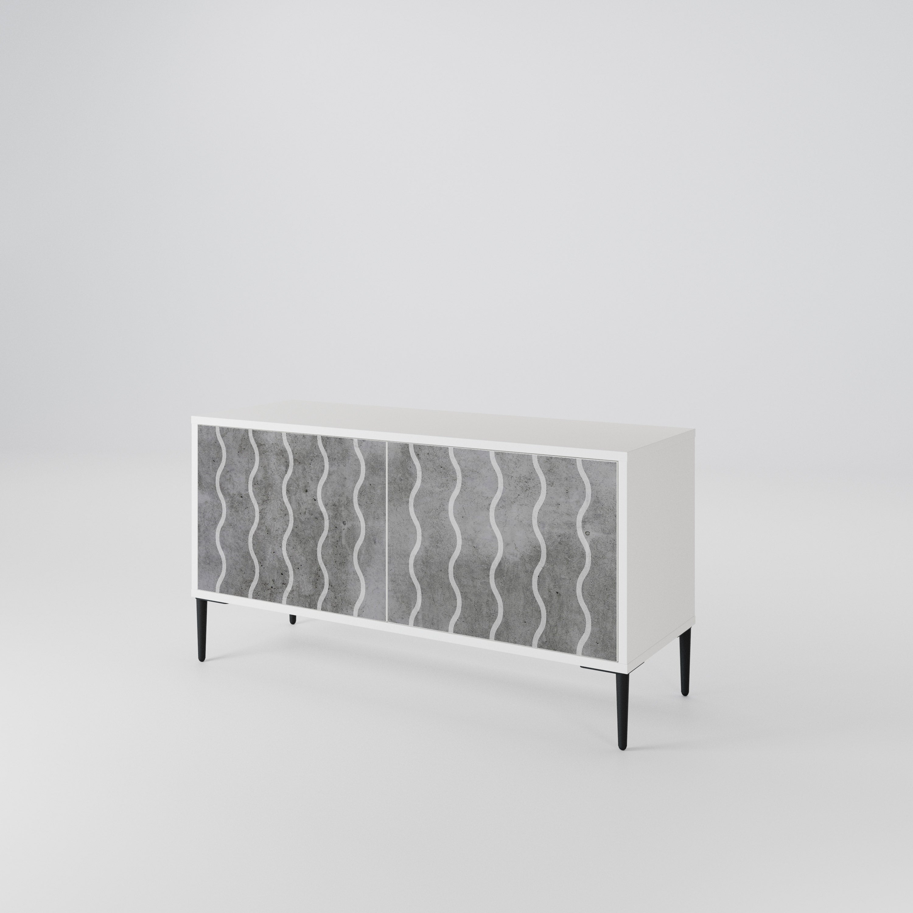 WAVES OF CONCRETE Compact 2-Door TV Cabinet