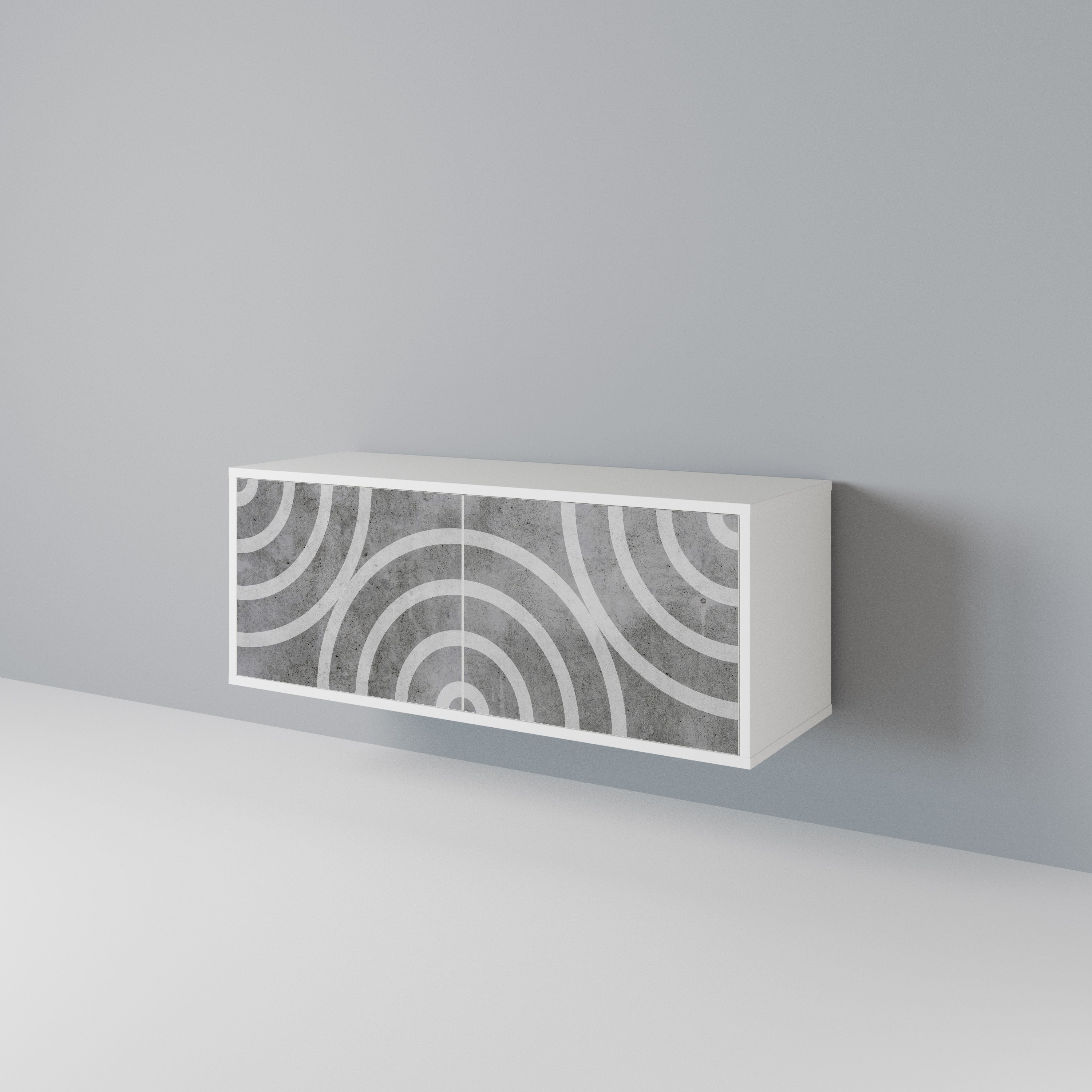 CIRCLE CONCRETE Compact 2-Door TV Cabinet